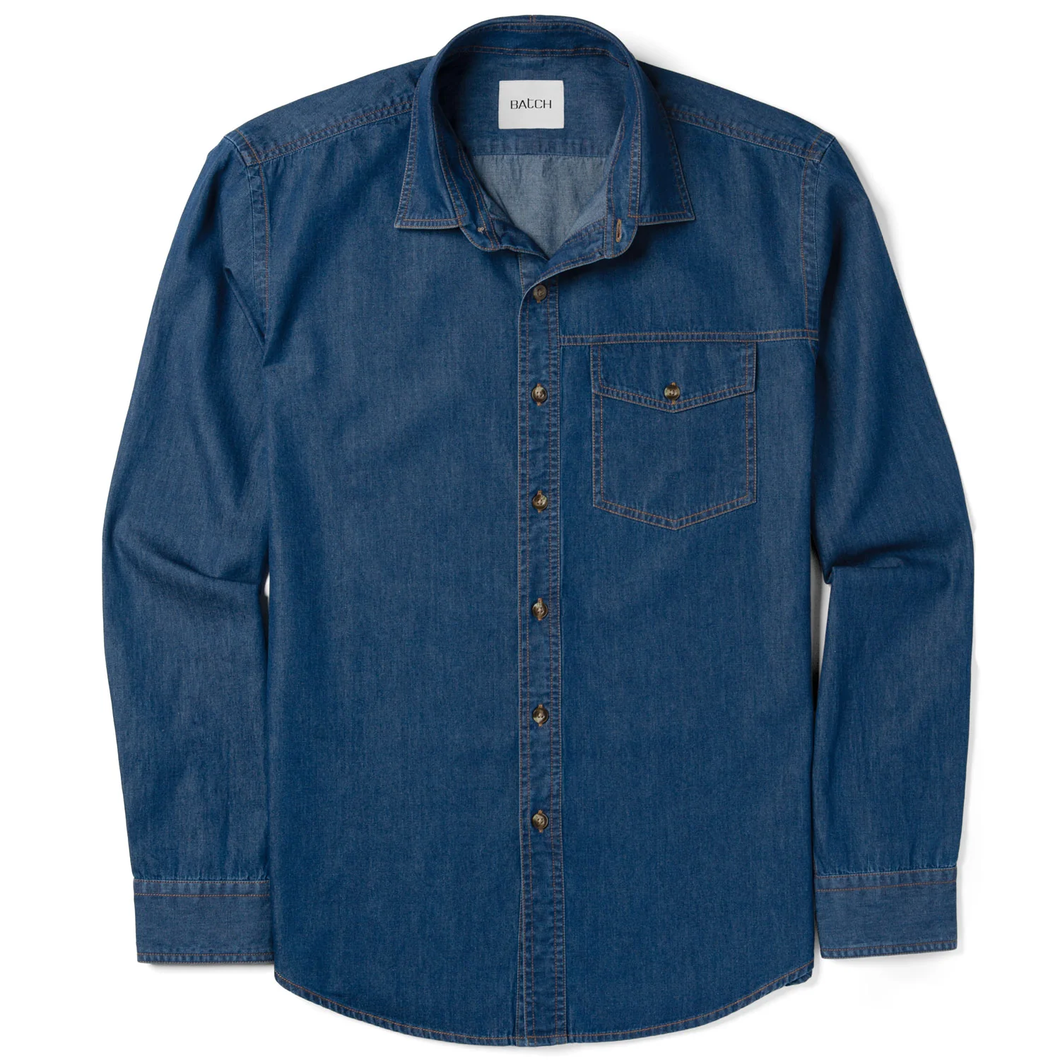 Author Casual Shirt – Medium Blue Cotton Denim - Image 2