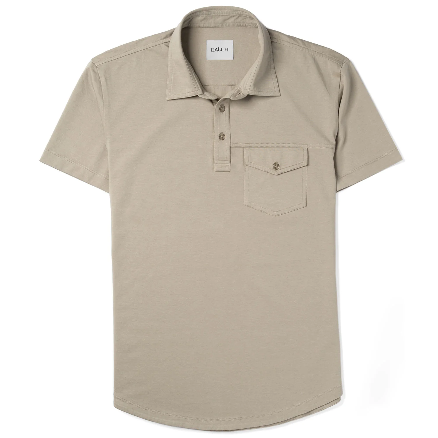 Author Short Sleeve Polo Shirt – Desert Sand Cotton Jersey - Image 3