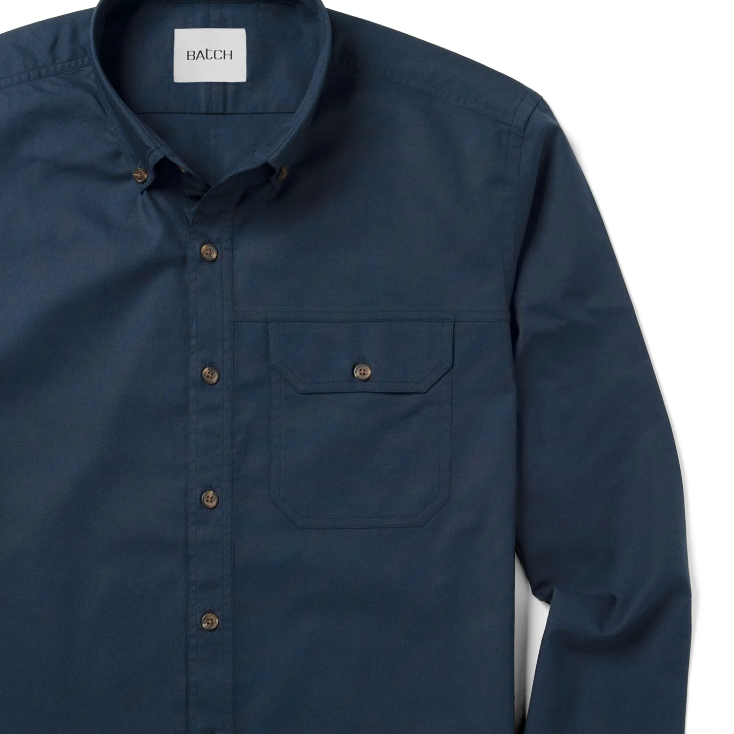 Builder Casual Shirt – Navy Blue Cotton Oxford - Image 3