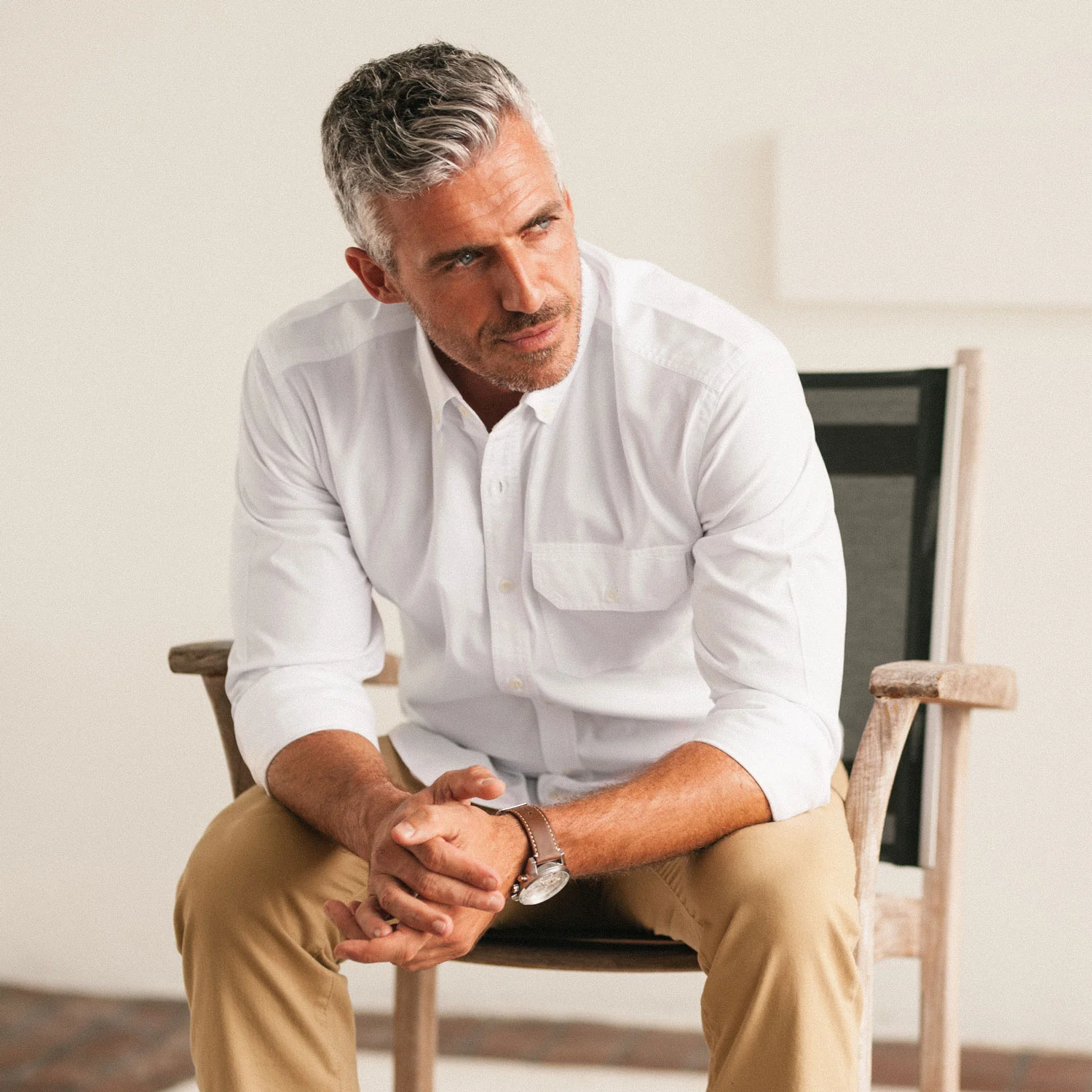 Builder Casual Shirt – Pure White Cotton Oxford - Image 5
