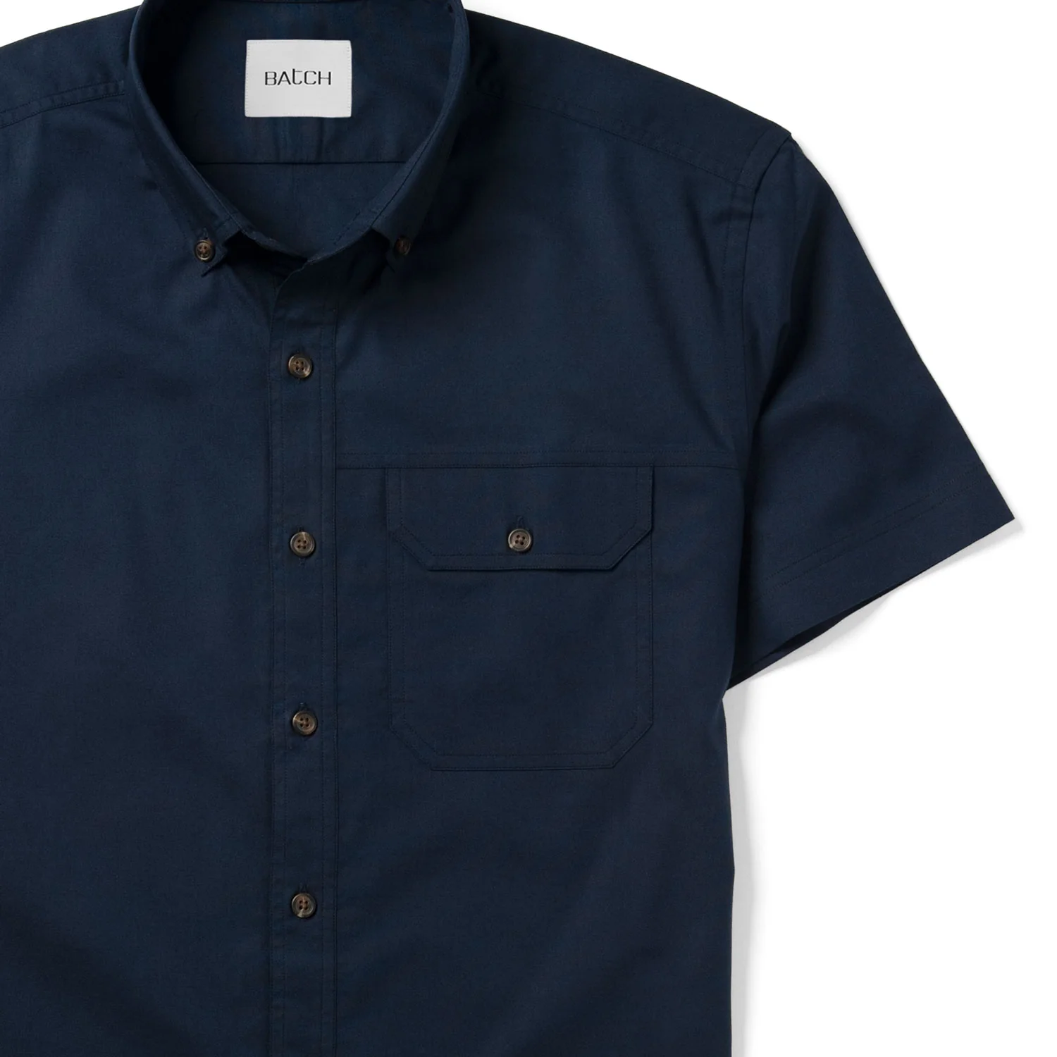 Builder Short Sleeve Casual Shirt – Dark Navy Oxford - Image 3