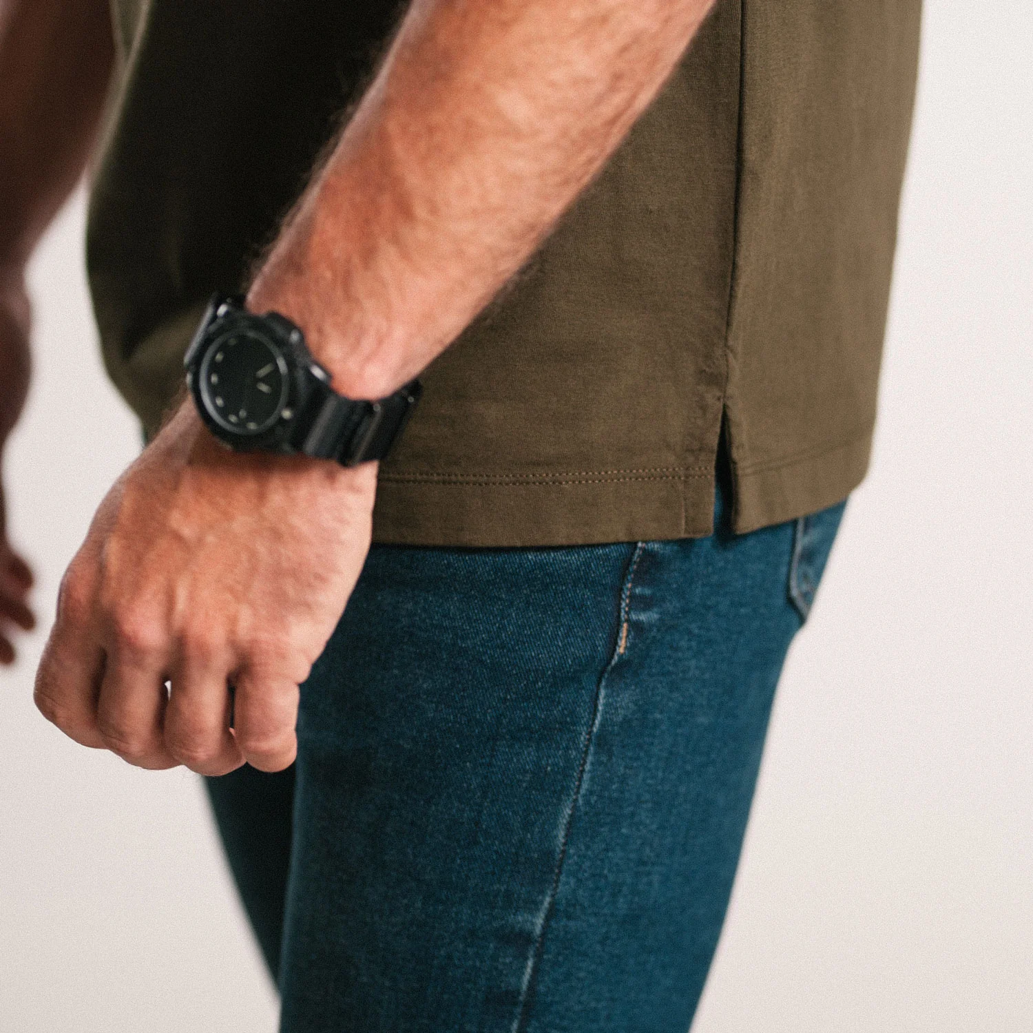 Builder Short Sleeve Polo Shirt – Olive Green Cotton Jersey - Image 5