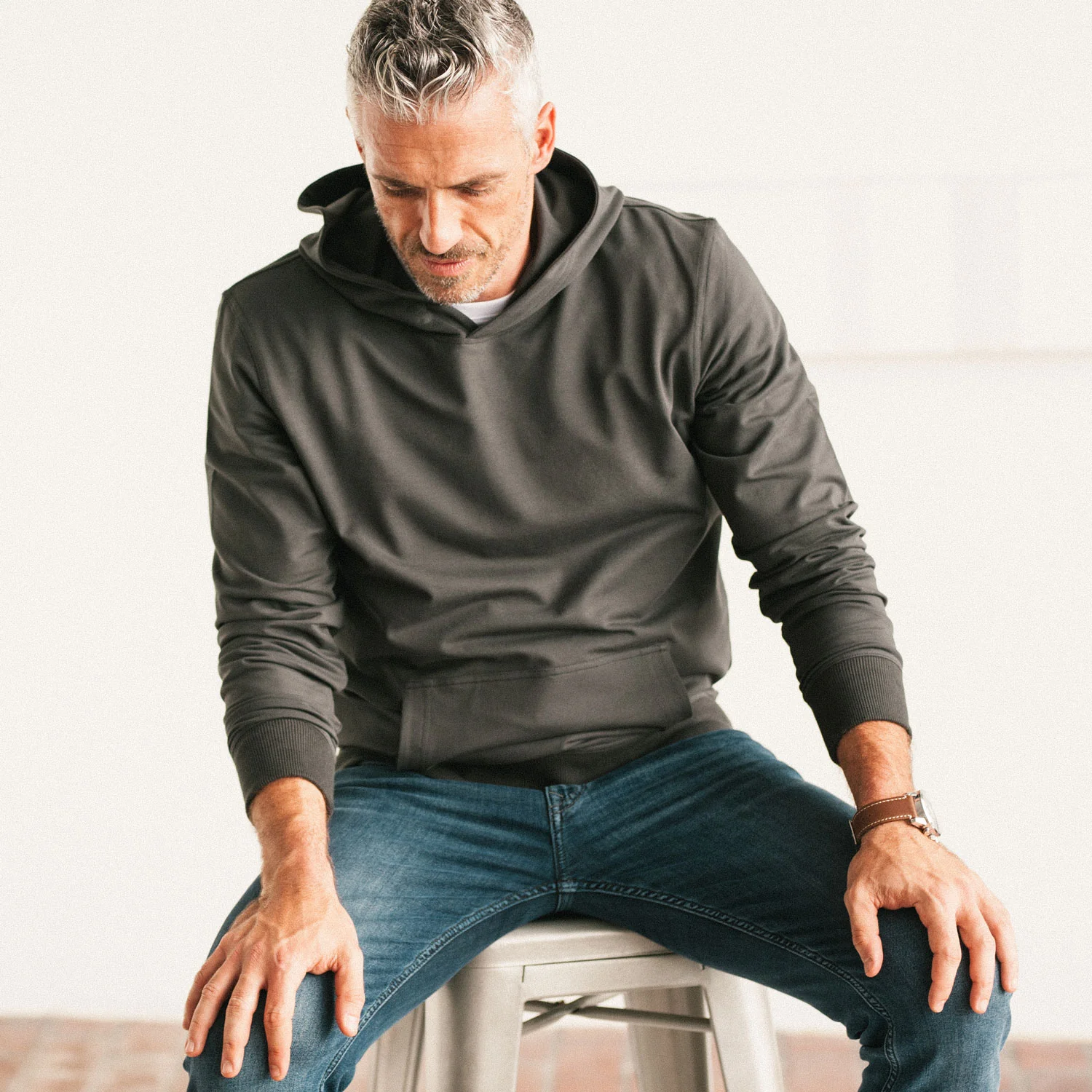 Classic Hoodie –  Slate Gray Cotton Terry - Image 5