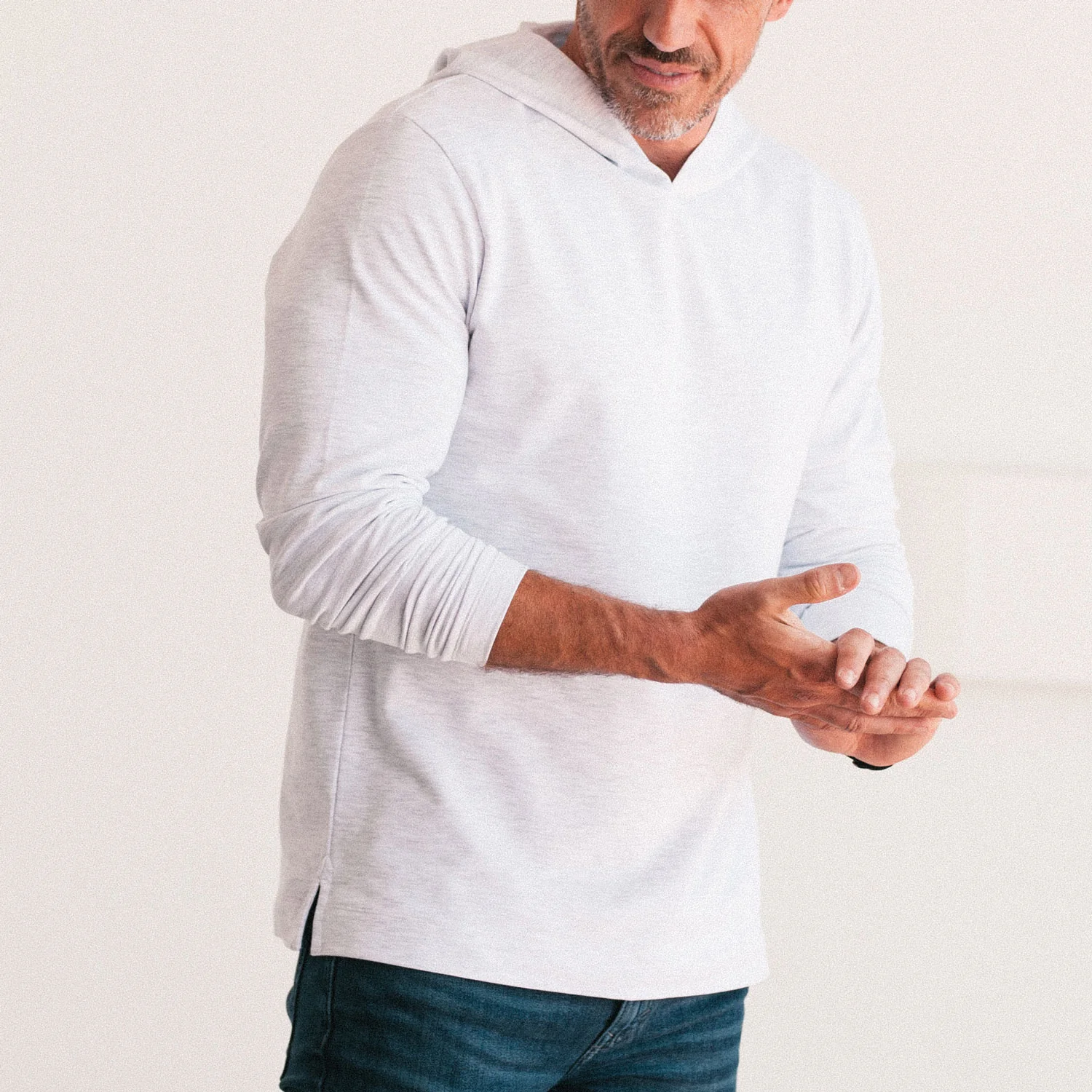 Clean Hoodie – Cloud Gray French Terry - Image 5