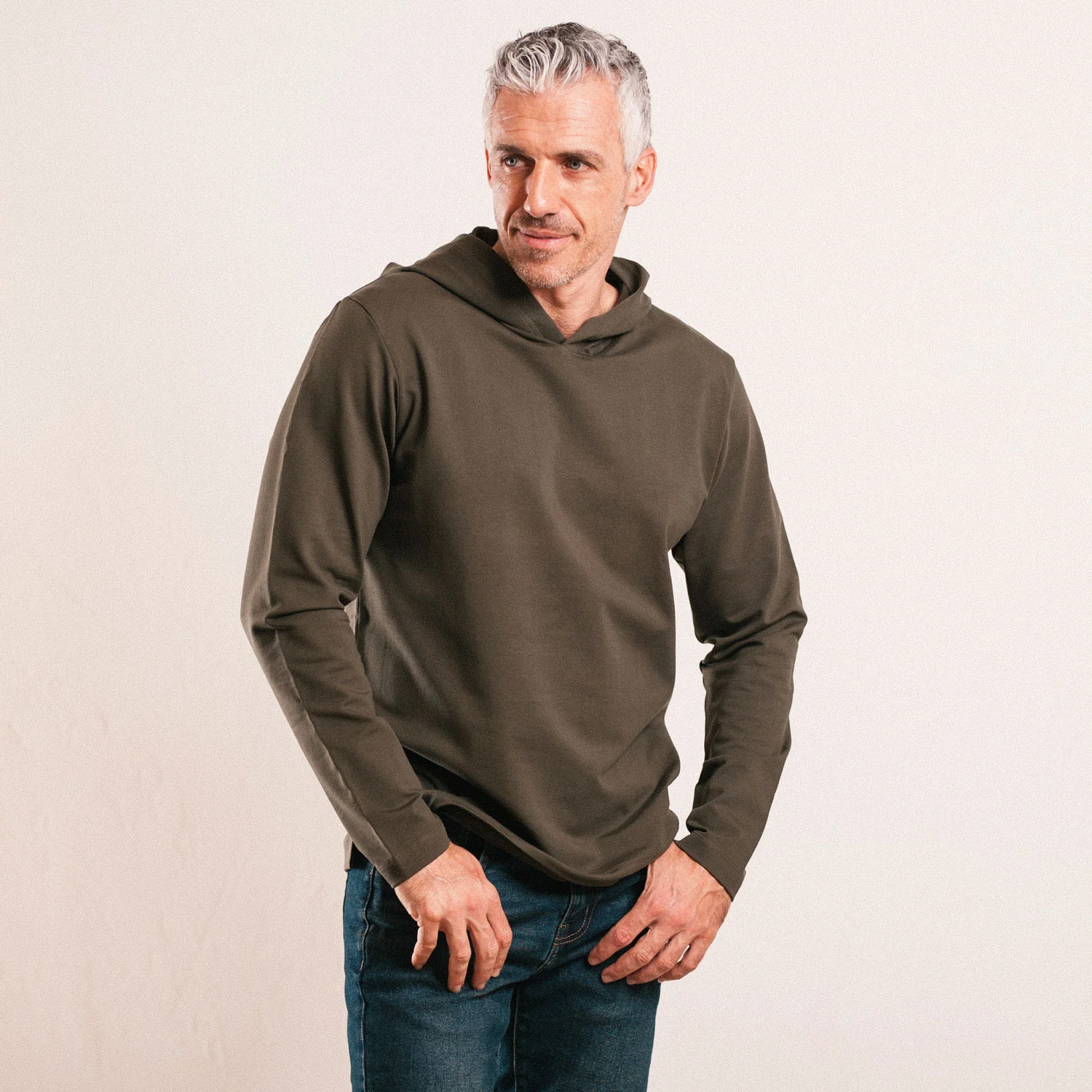 Clean Hoodie –  Olive Green French Terry - Image 4