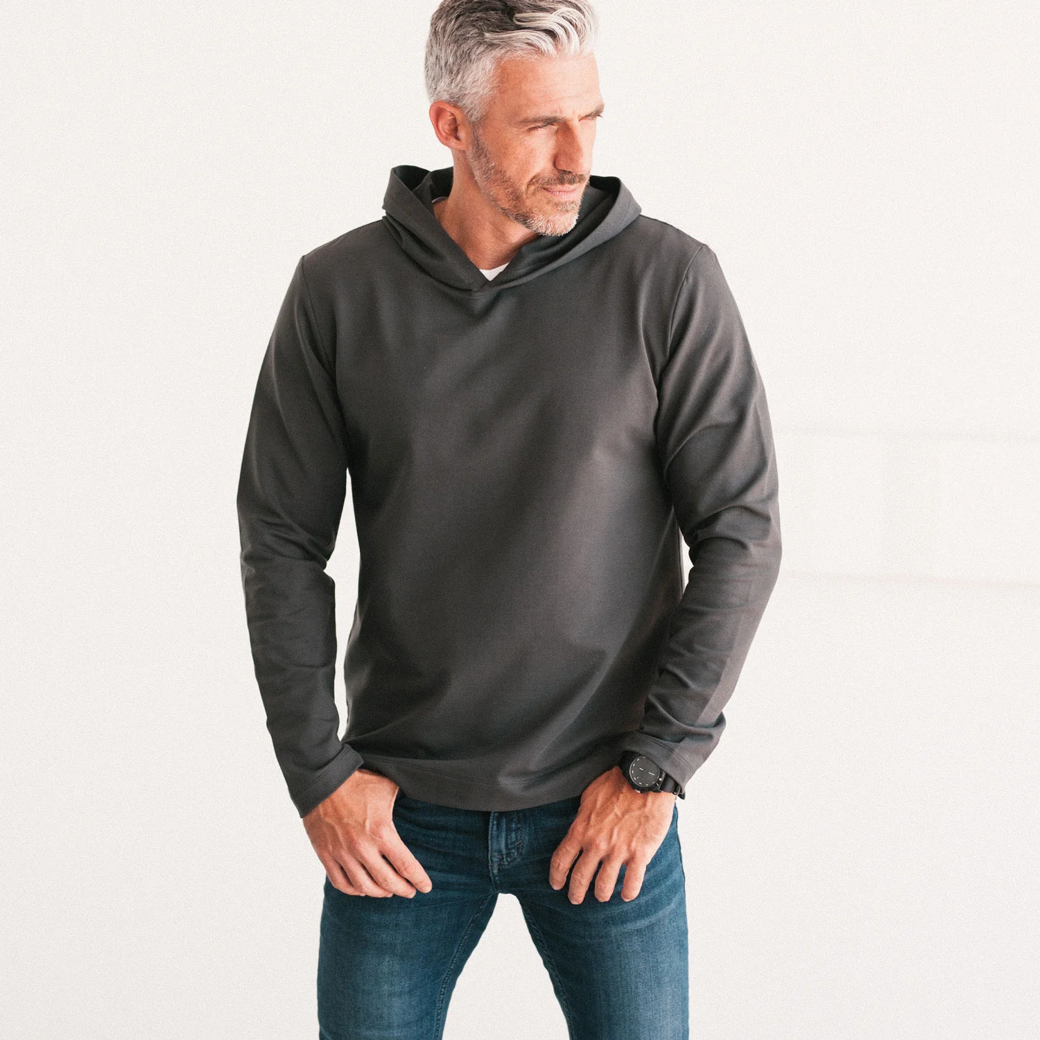 Clean Hoodie – Slate Gray French Terry - Image 5
