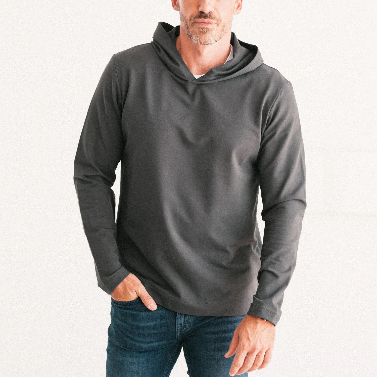 Clean Hoodie – Slate Gray French Terry - Image 6