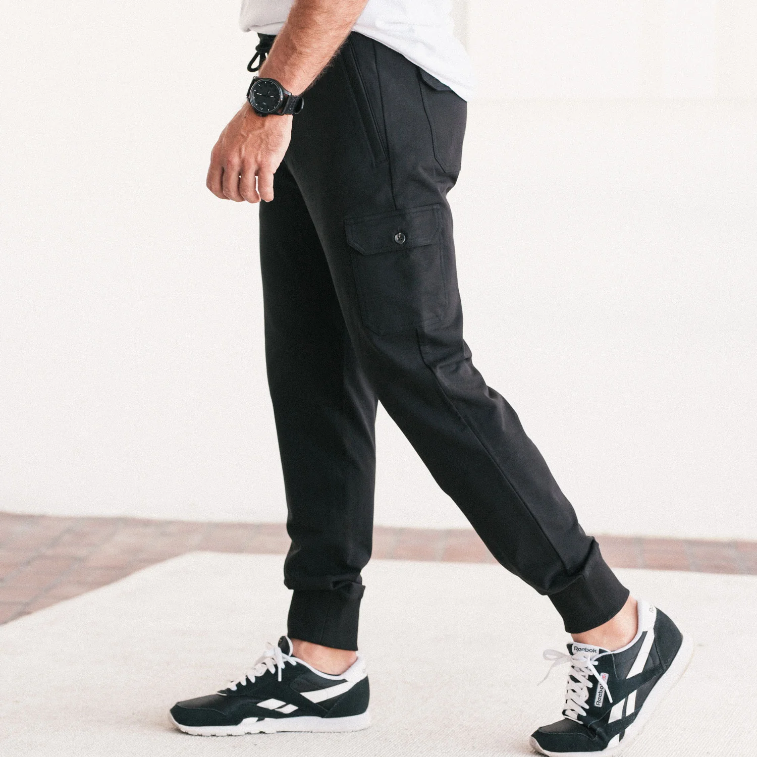 Constructor Joggers –  Black Cotton French Terry - Image 4