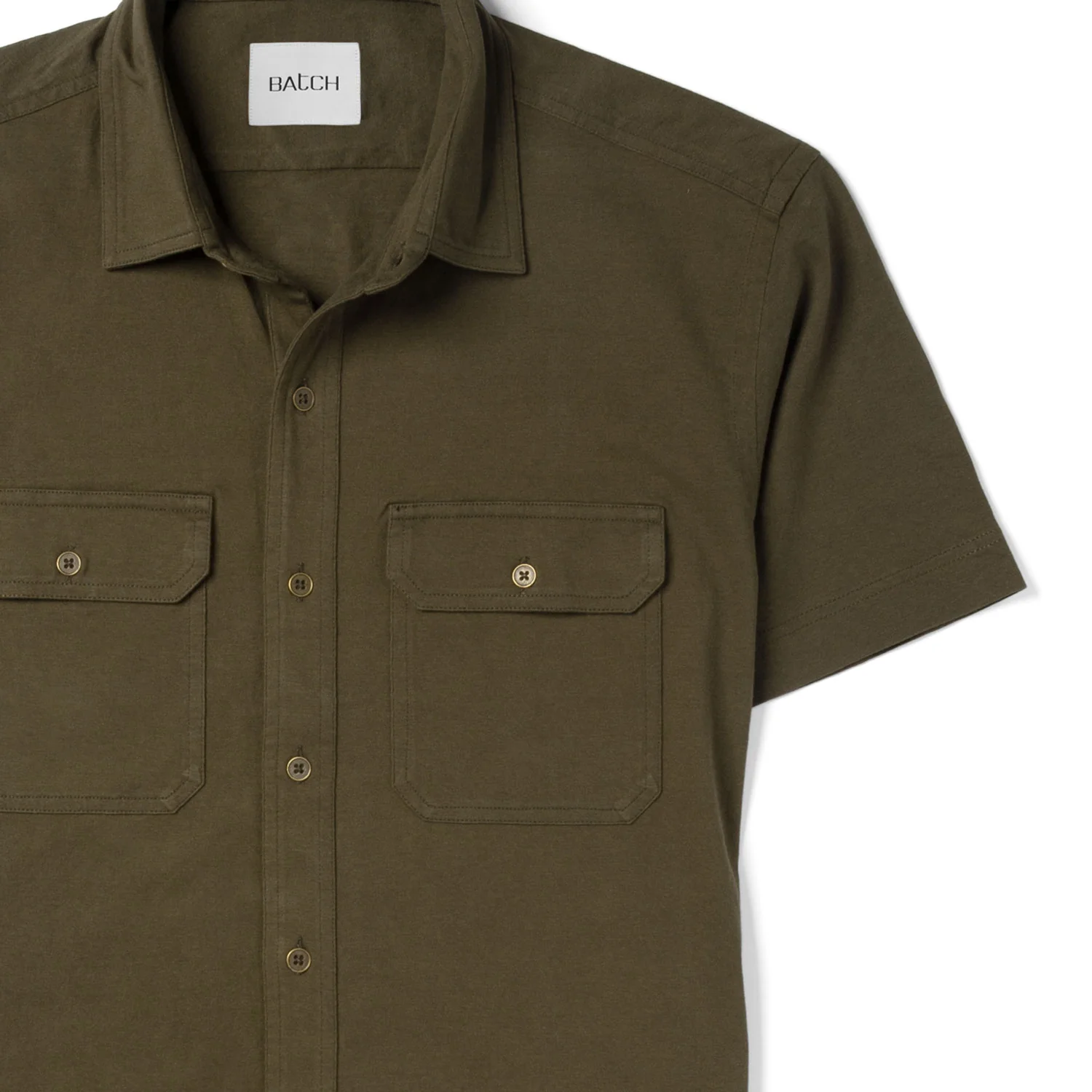 Constructor Knit Utility Short Sleeve Shirt – Fatigue Green Cotton Jersey - Image 3