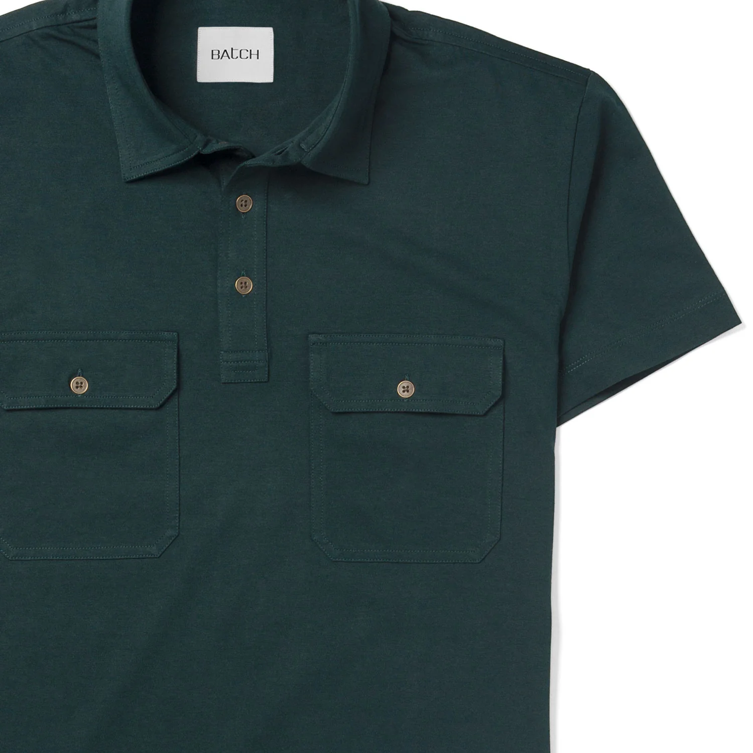 Constructor Short Sleeve Polo Shirt – Evergreen Cotton Jersey - Image 3