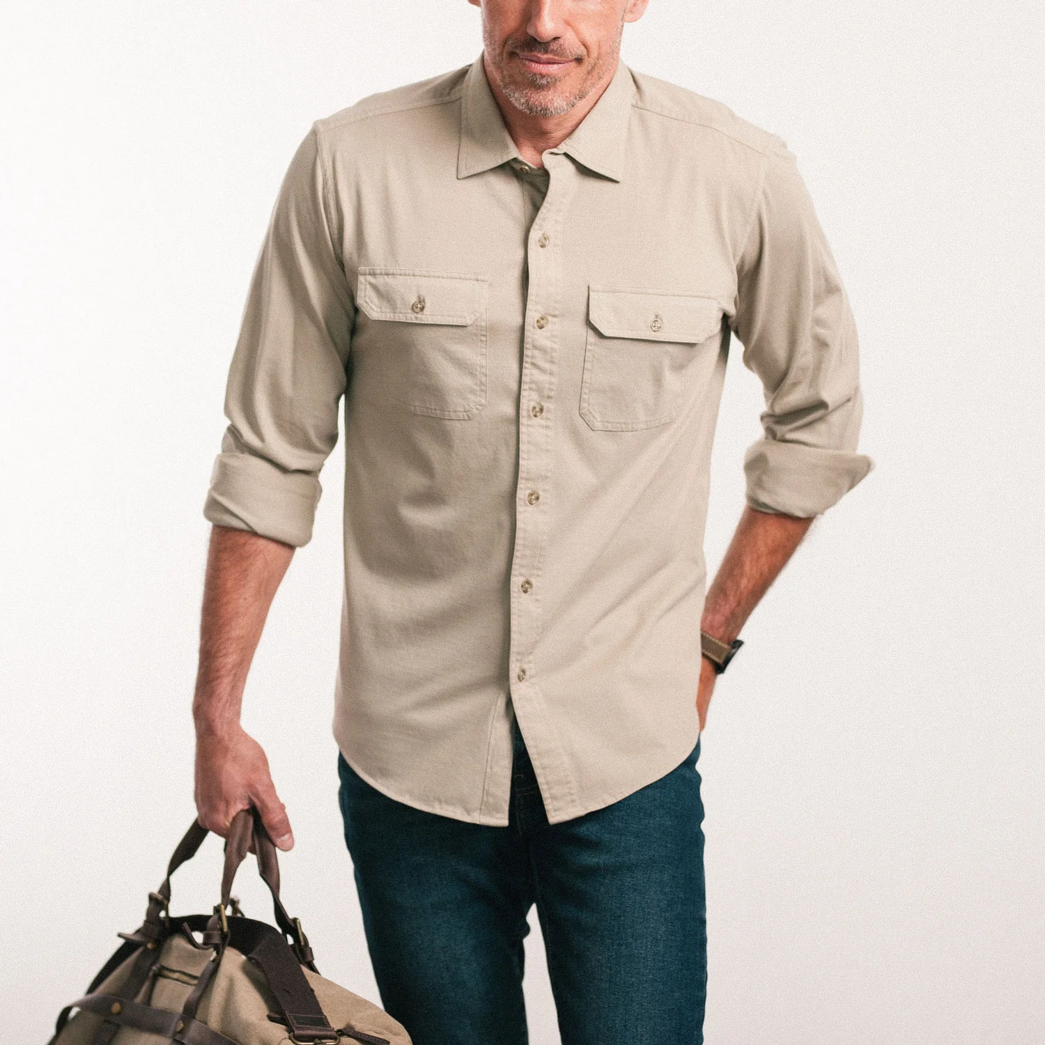 Constructor Utility T-Shirt Shirt – Desert Sand Cotton Jersey - Image 4