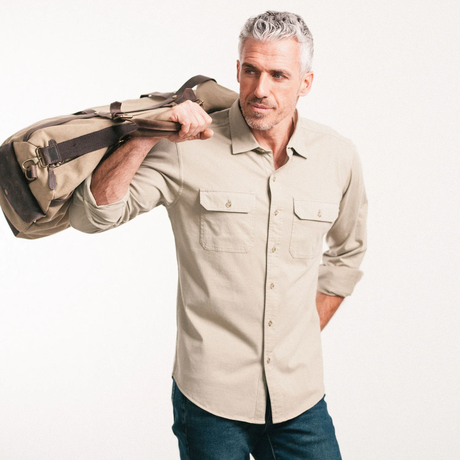 Constructor Utility T-Shirt Shirt – Desert Sand Cotton Jersey - Image 5