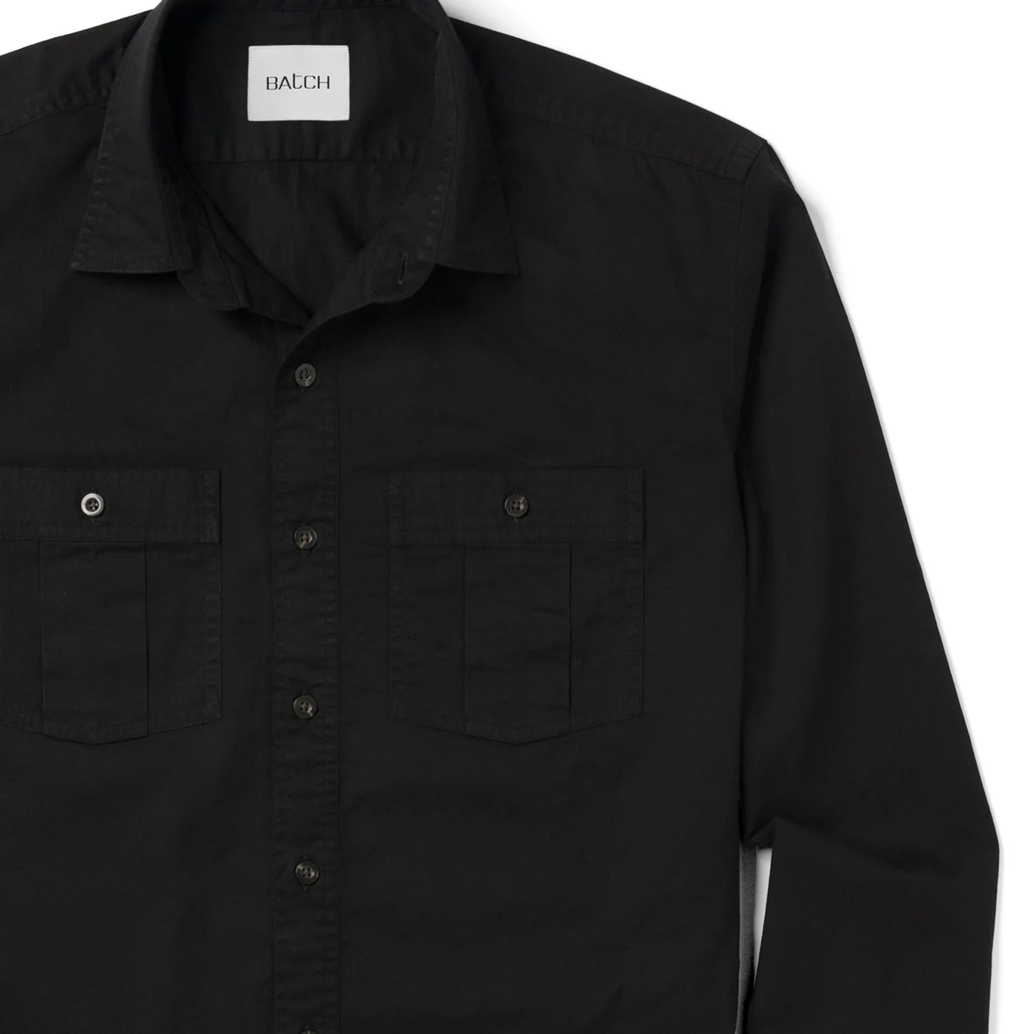 Craftsman Utility Shirt – Black Cotton Twill - Image 3