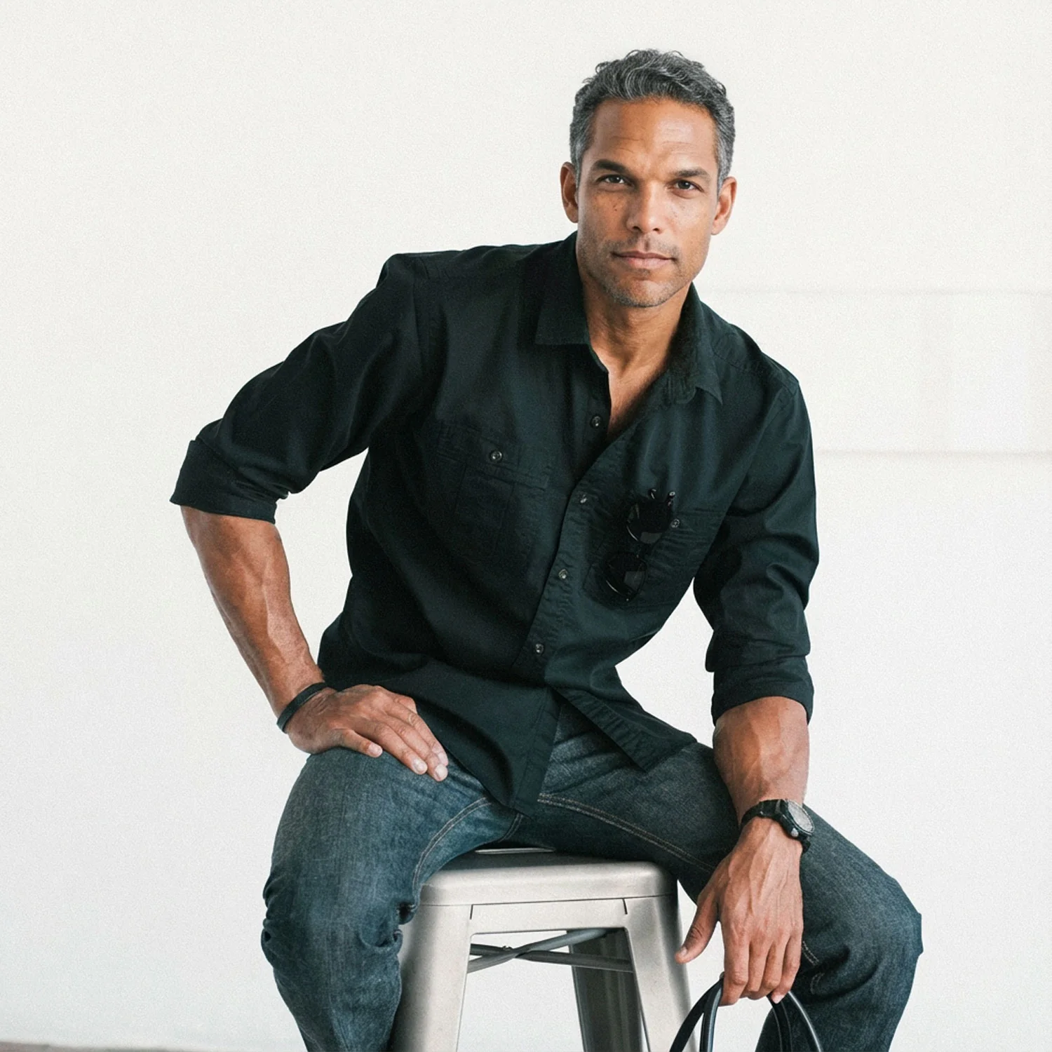 Craftsman Utility Shirt – Black Cotton Twill - Image 7