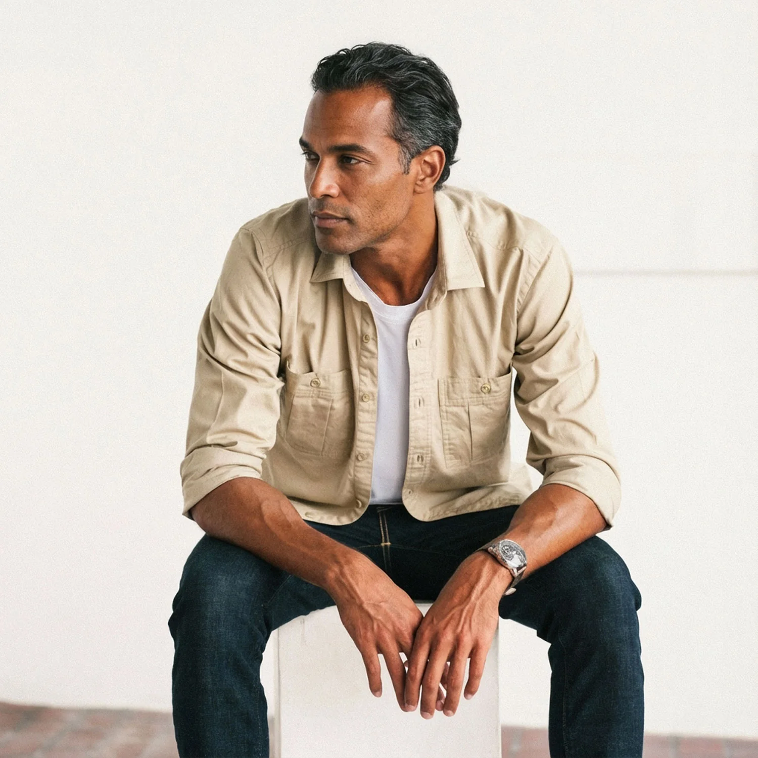 Craftsman Utility Shirt – Desert Stone Cotton Twill