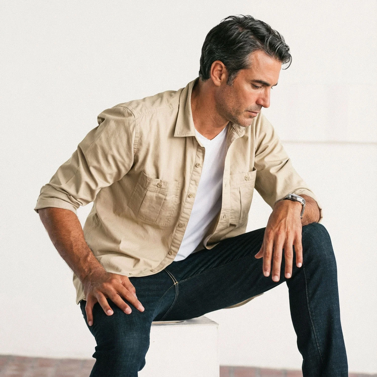 Craftsman Utility Shirt – Desert Stone Cotton Twill - Image 4