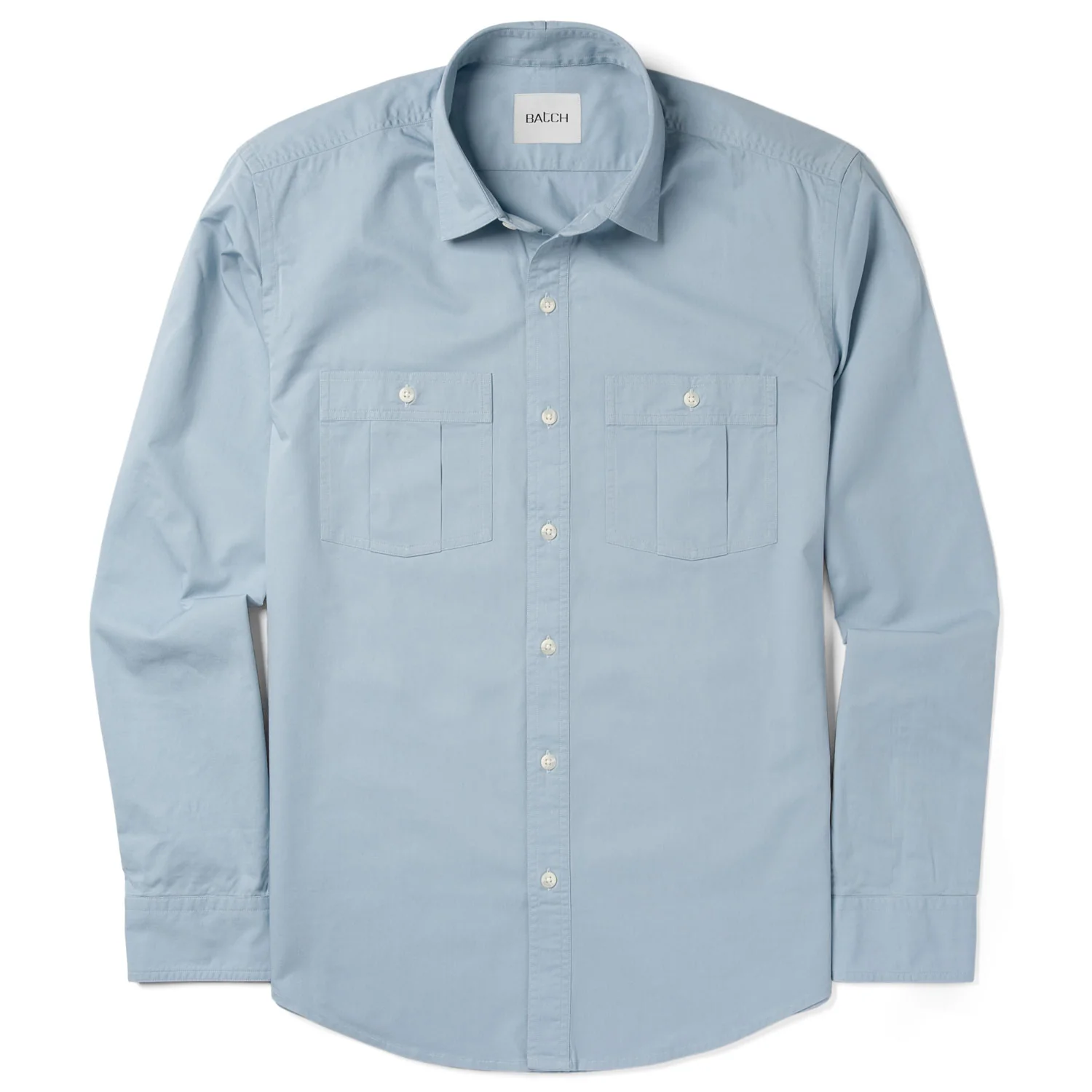 Craftsman Utility Shirt – Pale Blue Cotton Twill - Image 2