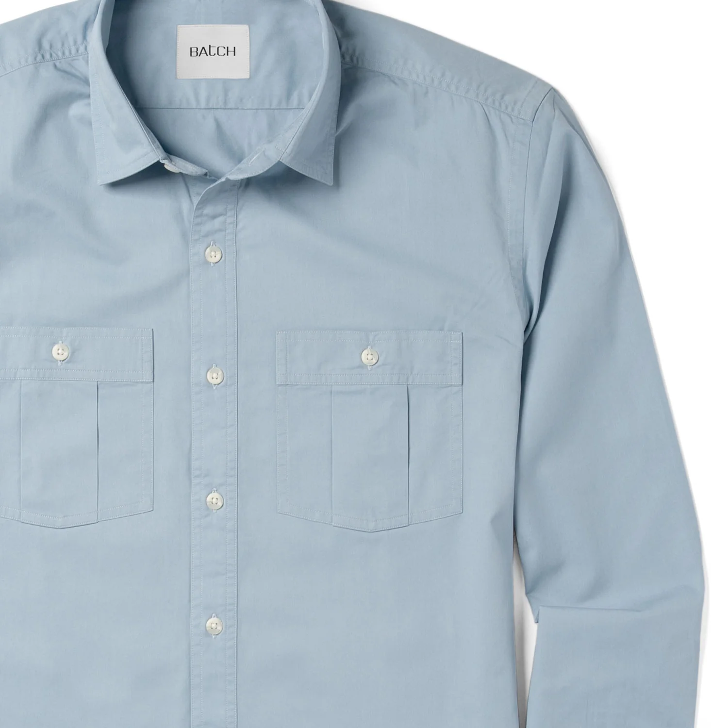 Craftsman Utility Shirt – Pale Blue Cotton Twill - Image 3