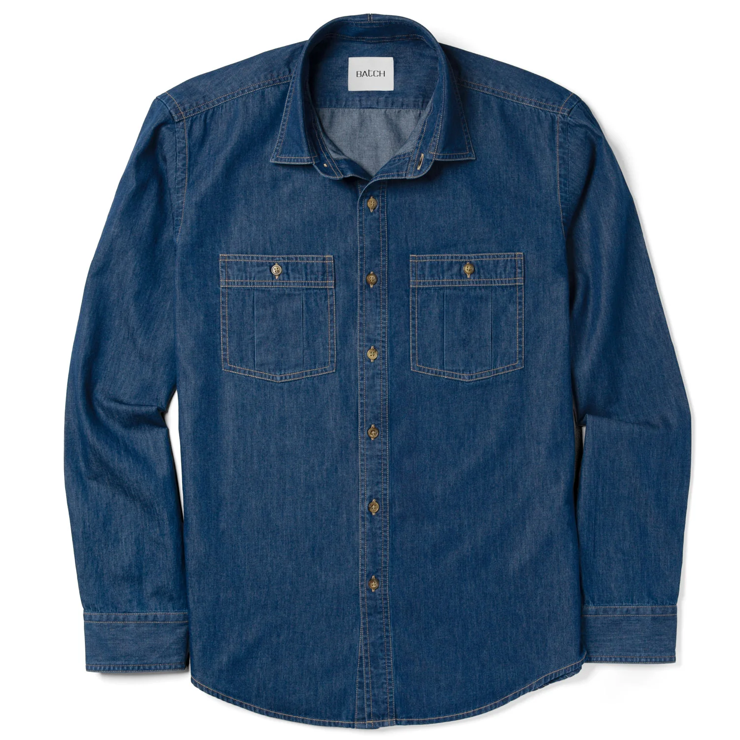Craftsman Utility Shirt – Medium Blue Cotton Denim - Image 2