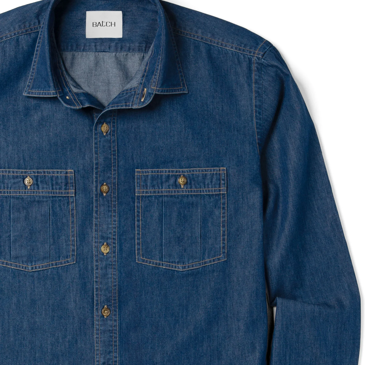 Craftsman Utility Shirt – Medium Blue Cotton Denim - Image 3