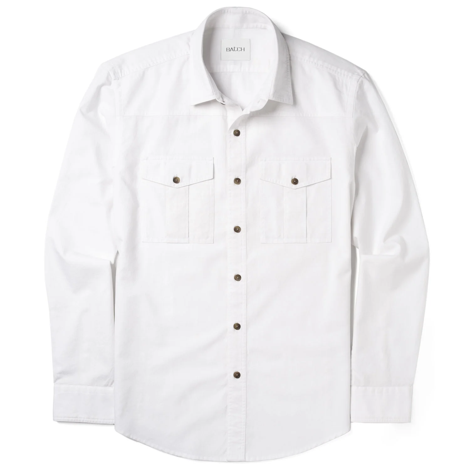 Curator Utility Shirt – Pure White Cotton Oxford - Image 2