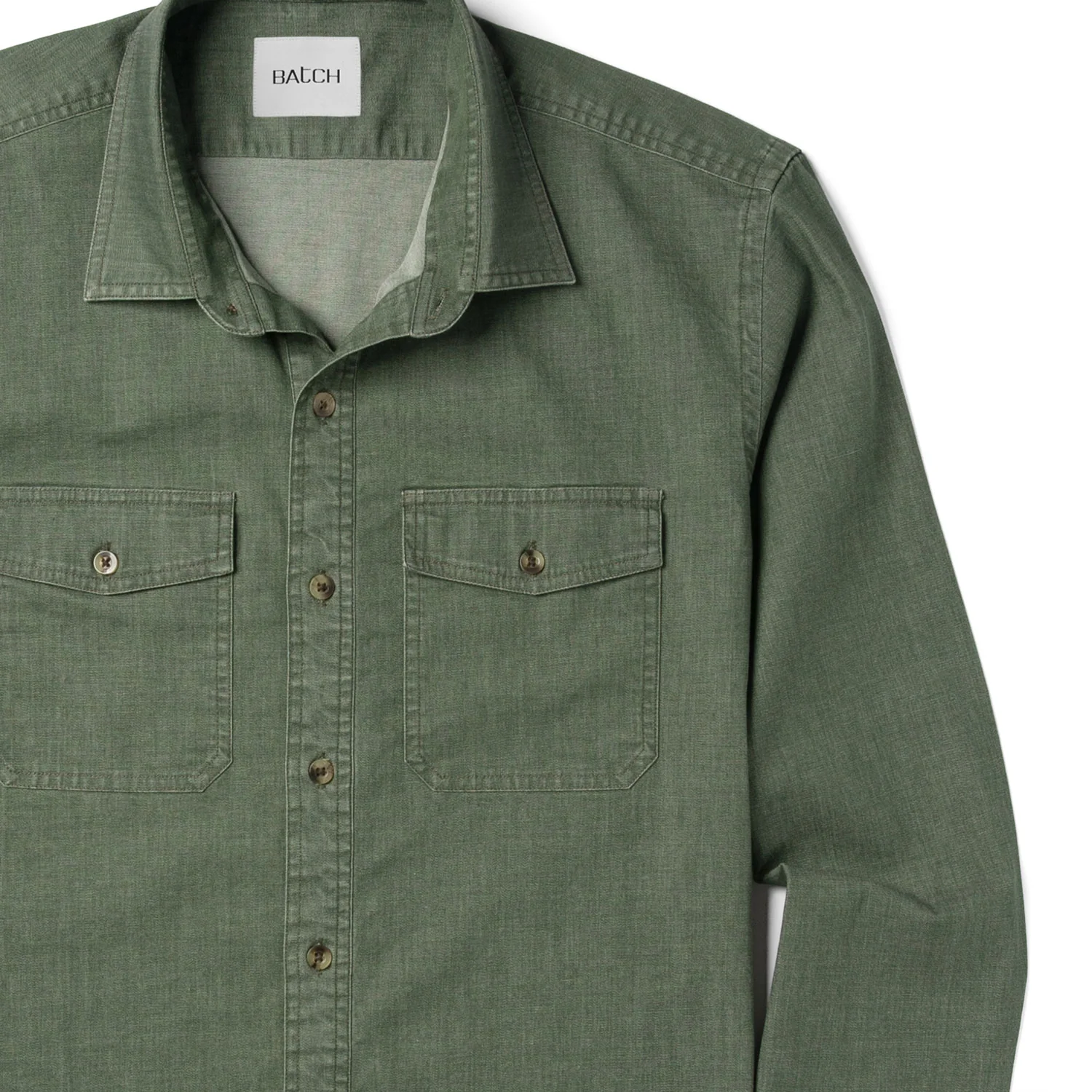 Davis Utility Shirt – Sage Green Cotton Twill - Image 3