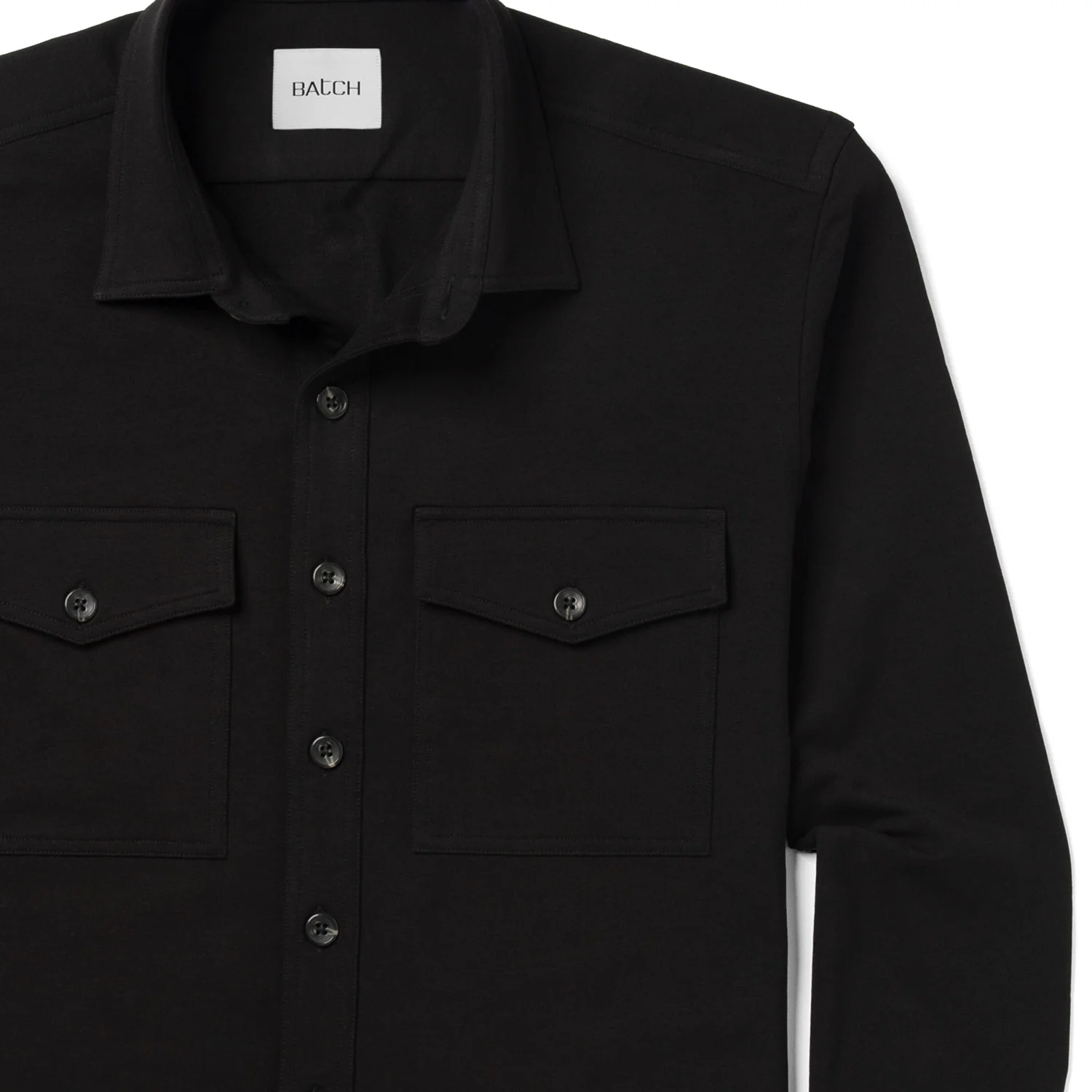 Distiller Overshirt Shirt - Black French Terry - Image 3