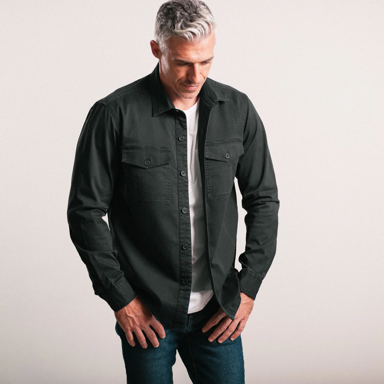 Distiller Shirt Jacket - Black Heavy Twill
