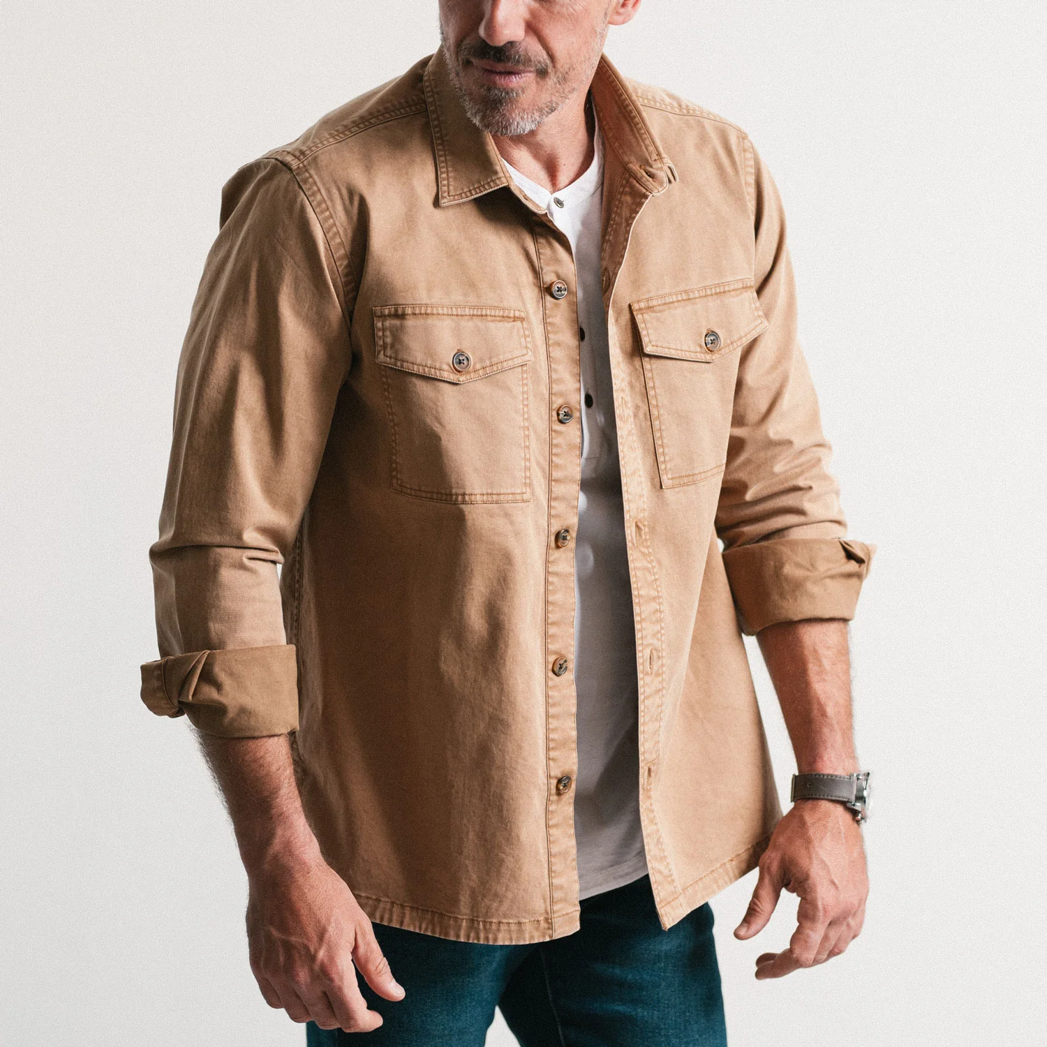 Distiller Shirt Jacket - Khaki Heavy Twill - Image 5