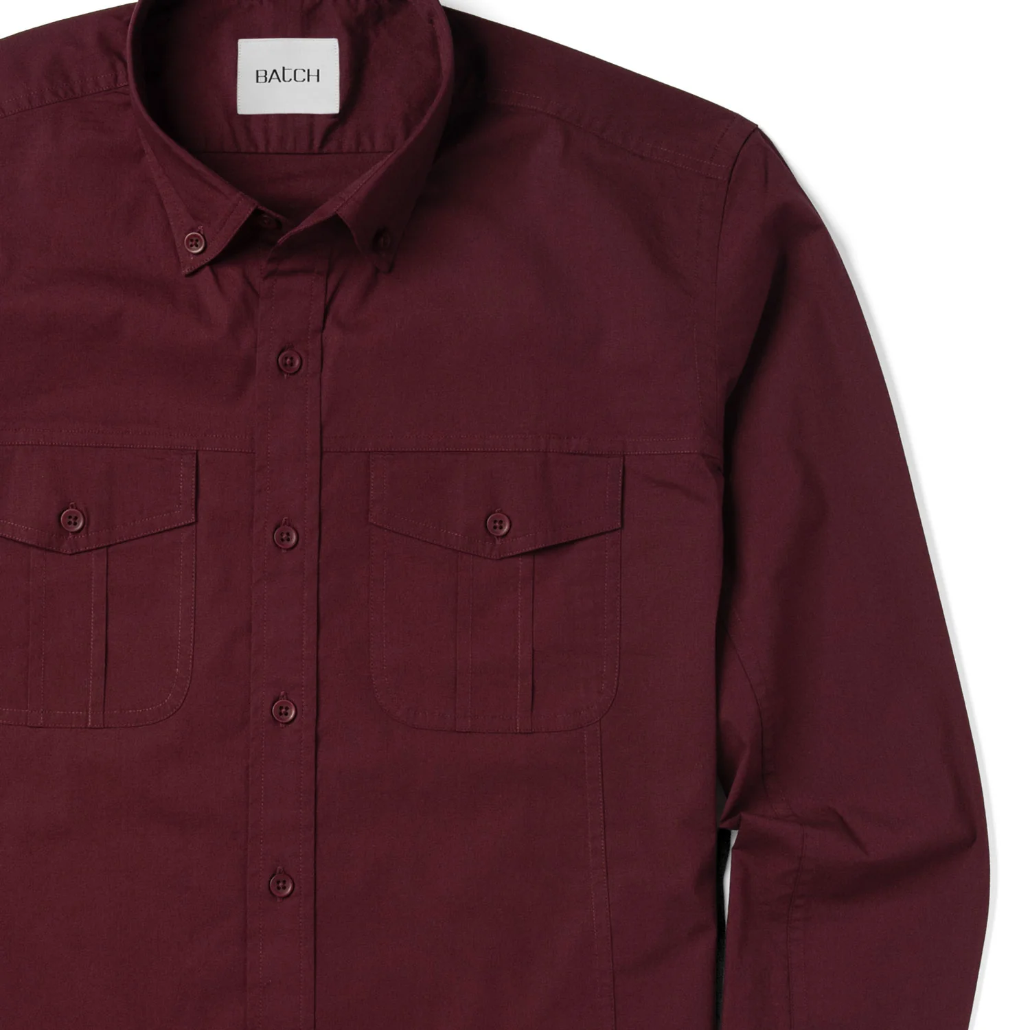 Editor Shirt – Dark Burgundy Stretch Poplin - Image 3