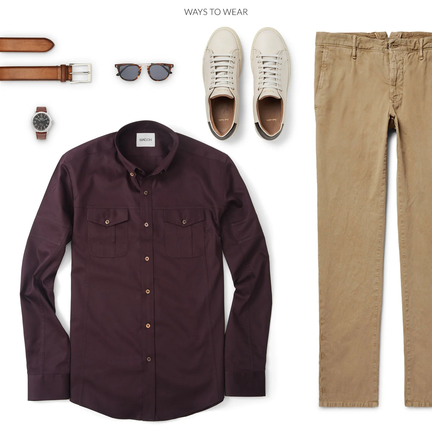 Editor Shirt – Dark Burgundy Stretch Poplin - Image 5