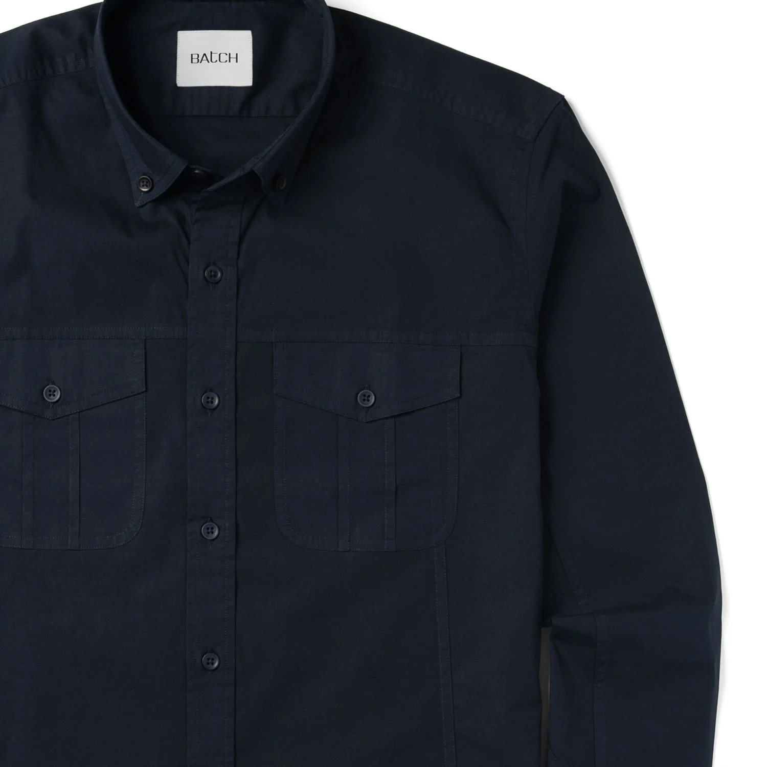 Editor Shirt – Dark Navy Stretch Cotton Poplin - Image 3