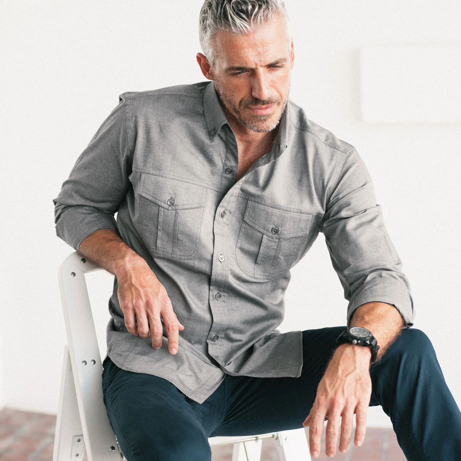 Editor Shirt – Flint Gray Oxford - Image 4