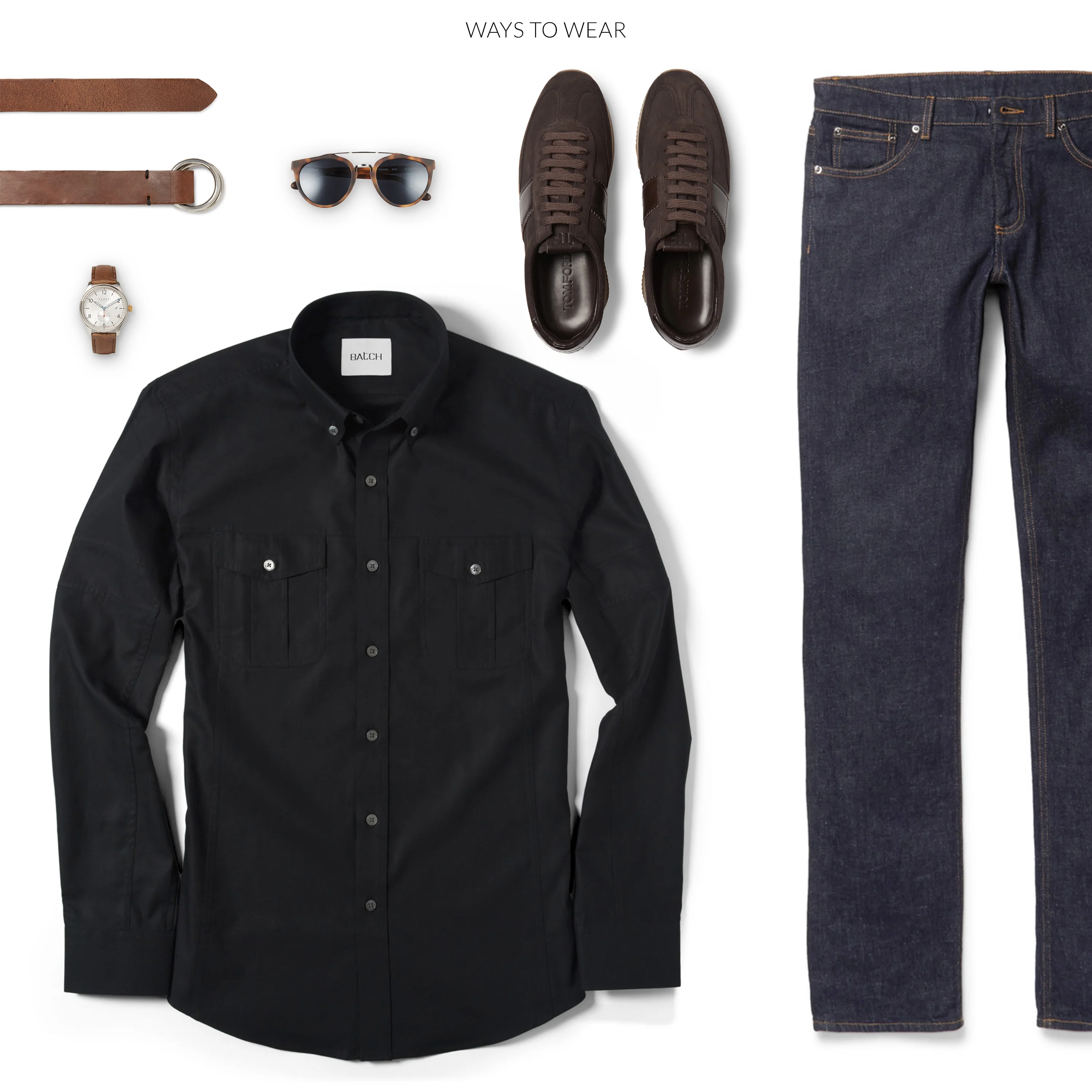 Editor Shirt – Jet Black Stretch Cotton Poplin - Image 10