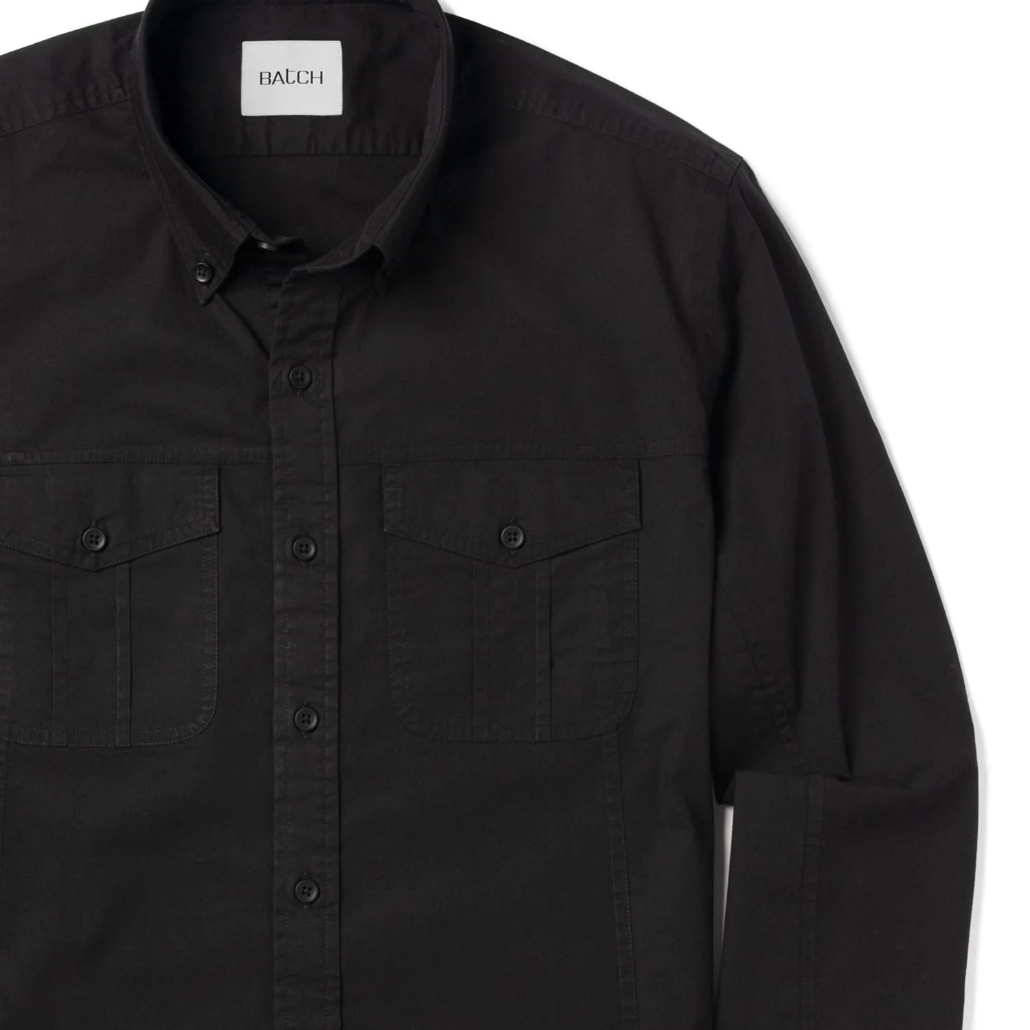 Editor Shirt – Jet Black Stretch Cotton Poplin - Image 3