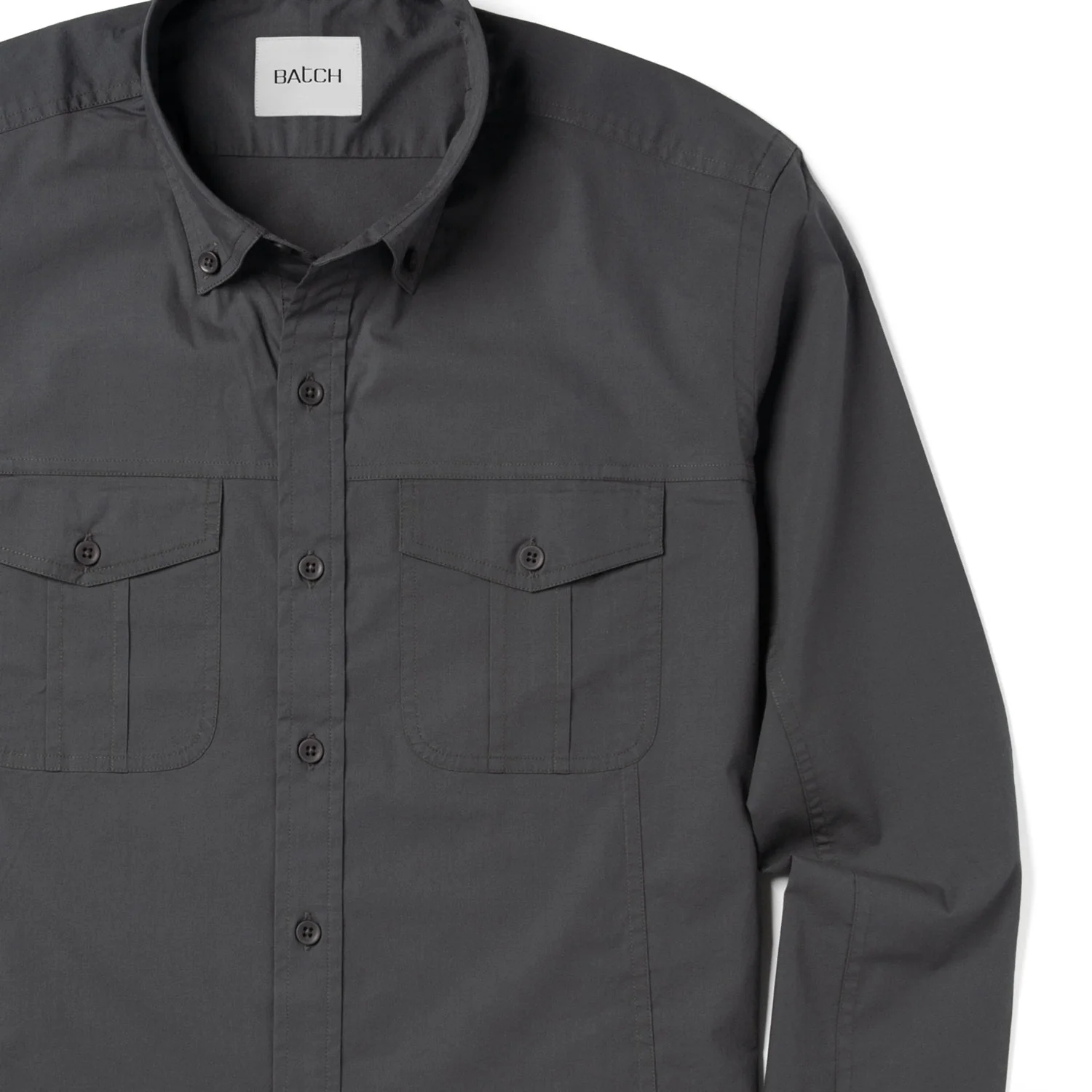 Editor Shirt – Slate Gray Stretch Cotton Poplin - Image 3