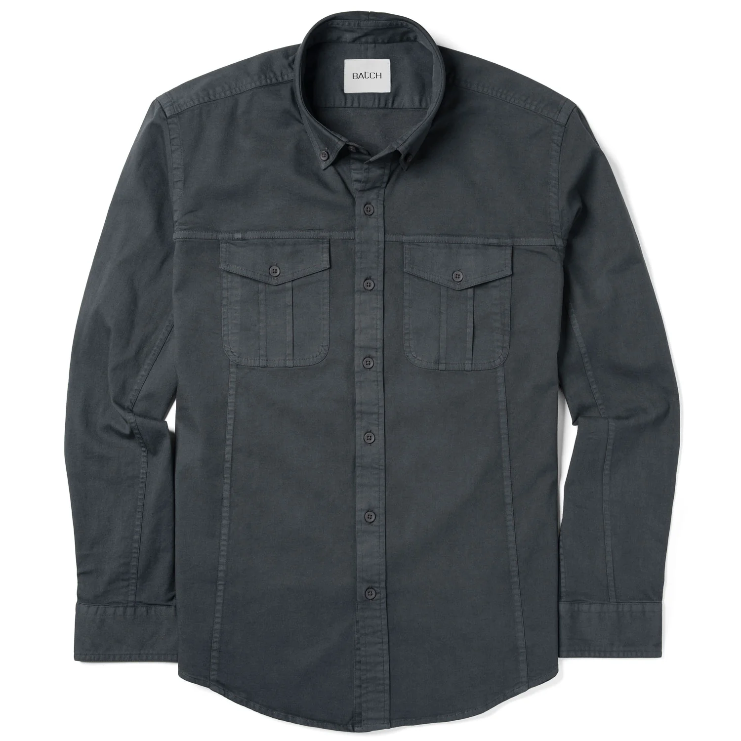 Editor Shirt – Slate Gray Stretch Cotton Twill - Image 2