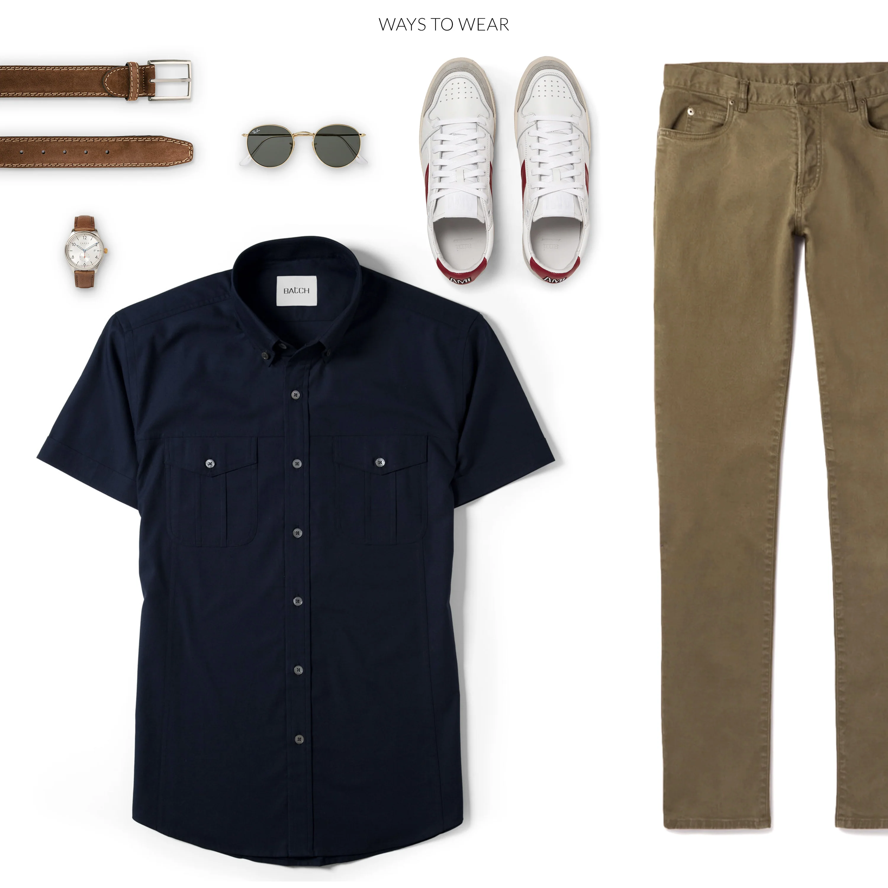 Editor Short Sleeve Utility Shirt – Dark Navy Stretch Cotton Poplin - Image 7