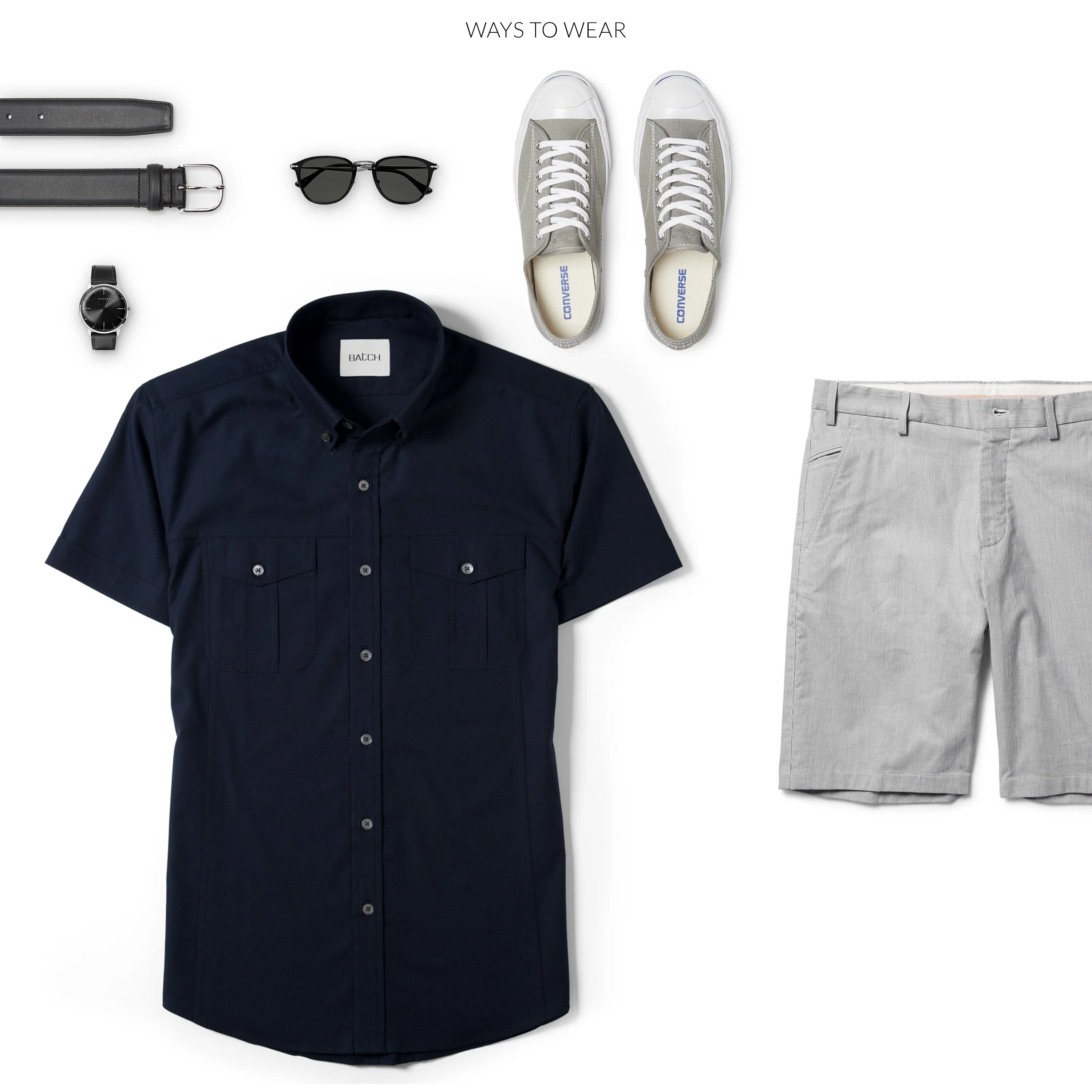 Editor Short Sleeve Utility Shirt – Dark Navy Stretch Cotton Poplin - Image 8