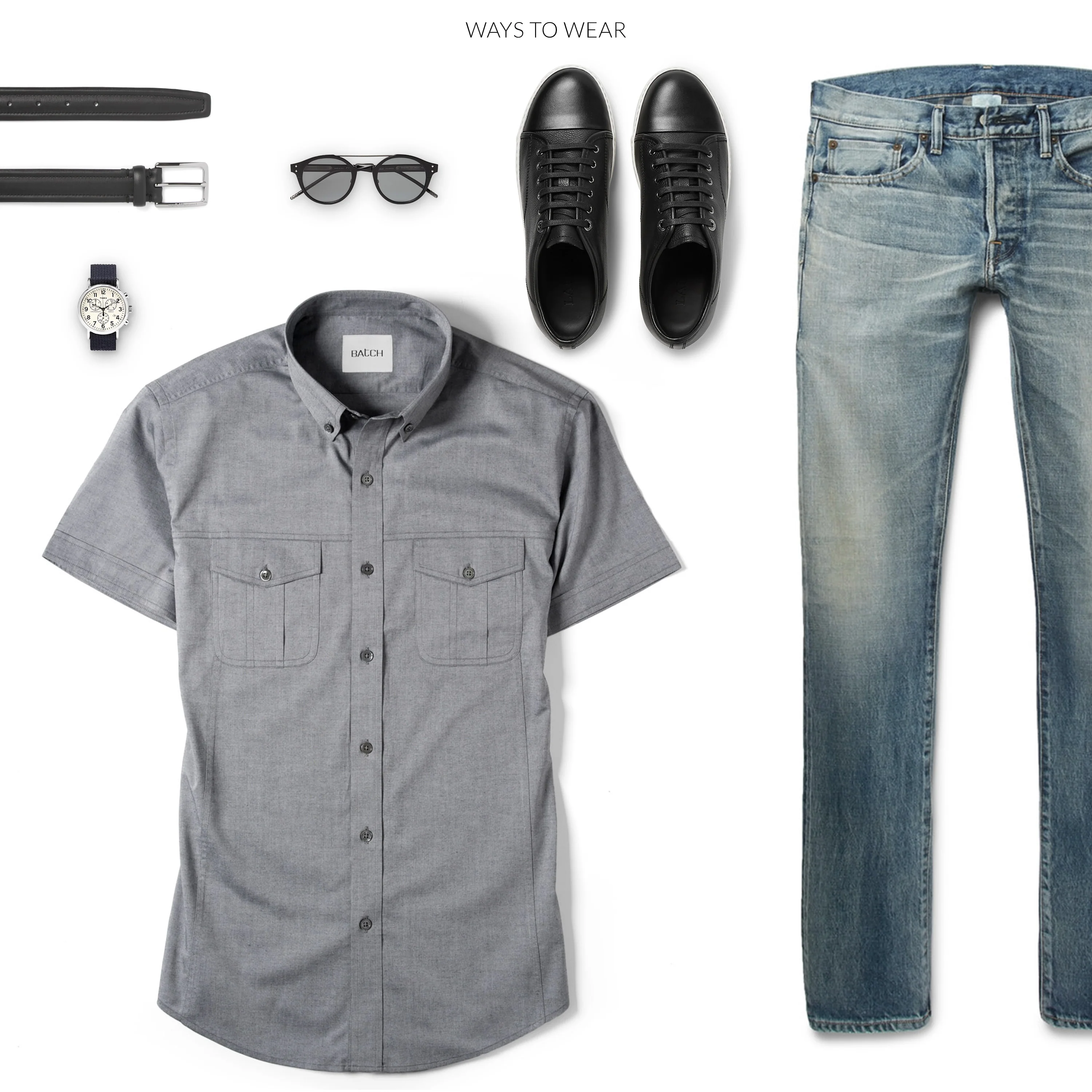 Editor Short Sleeve Utility Shirt – Flint Gray Oxford - Image 5