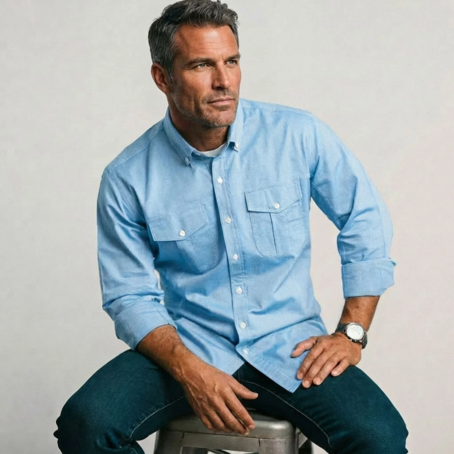 Editor Shirt – Classic Blue Oxford - Image 4
