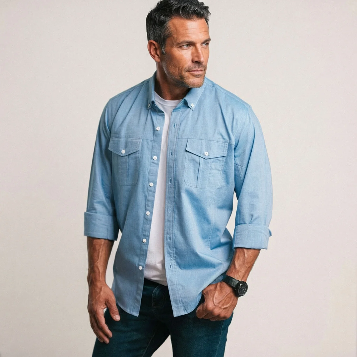 Editor Shirt – Classic Blue Oxford - Image 5