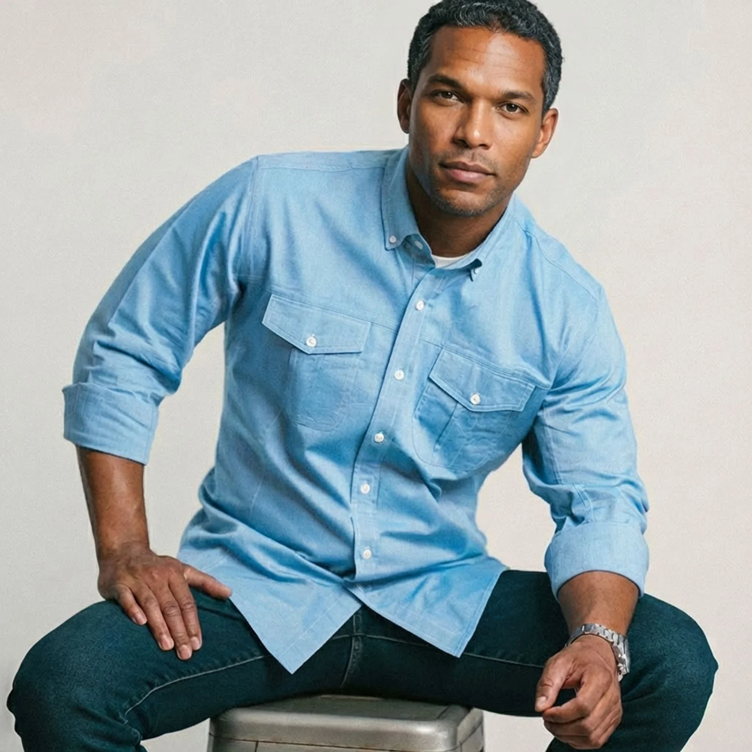Editor Shirt – Classic Blue Oxford - Image 7