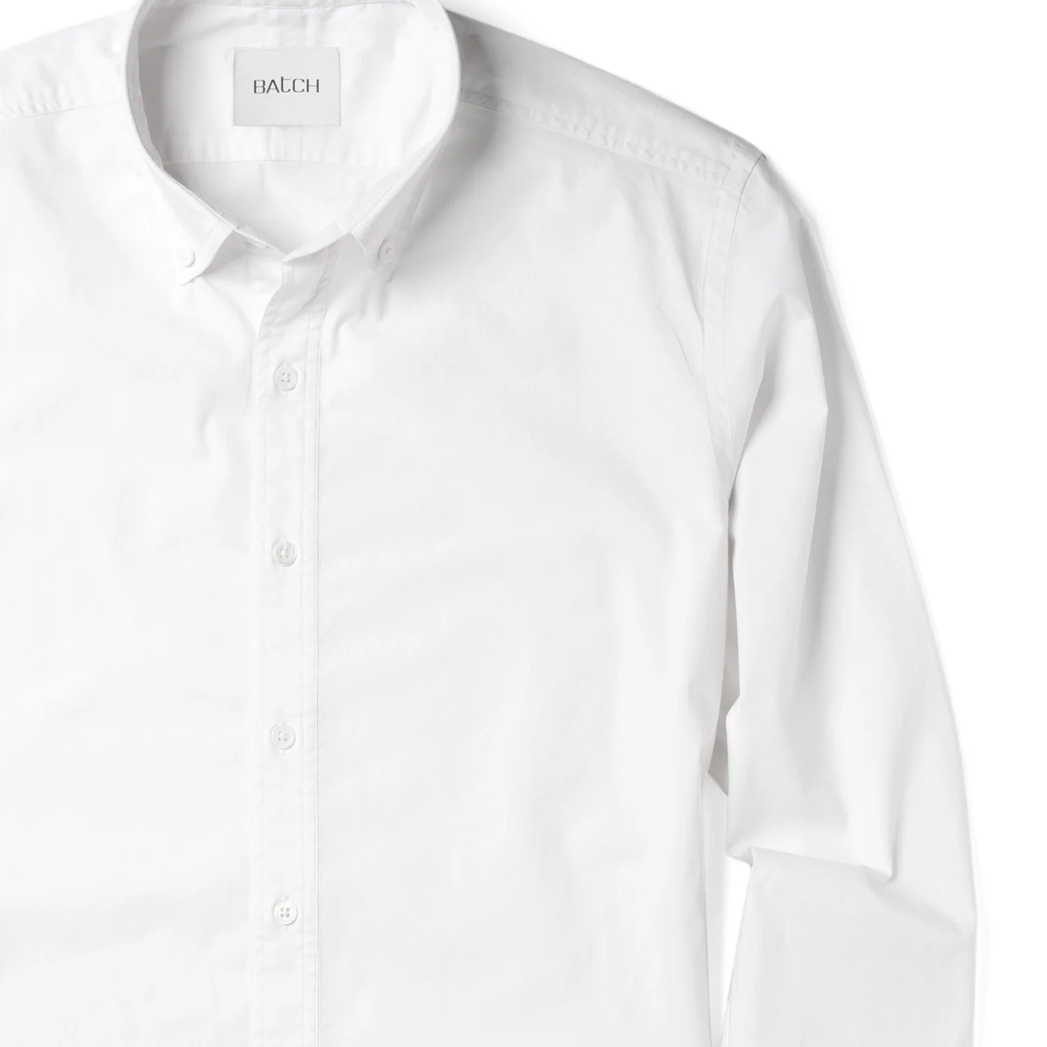 Essential Button Down Collar Casual Shirt - Classic White Stretch Cotton Poplin - Image 3