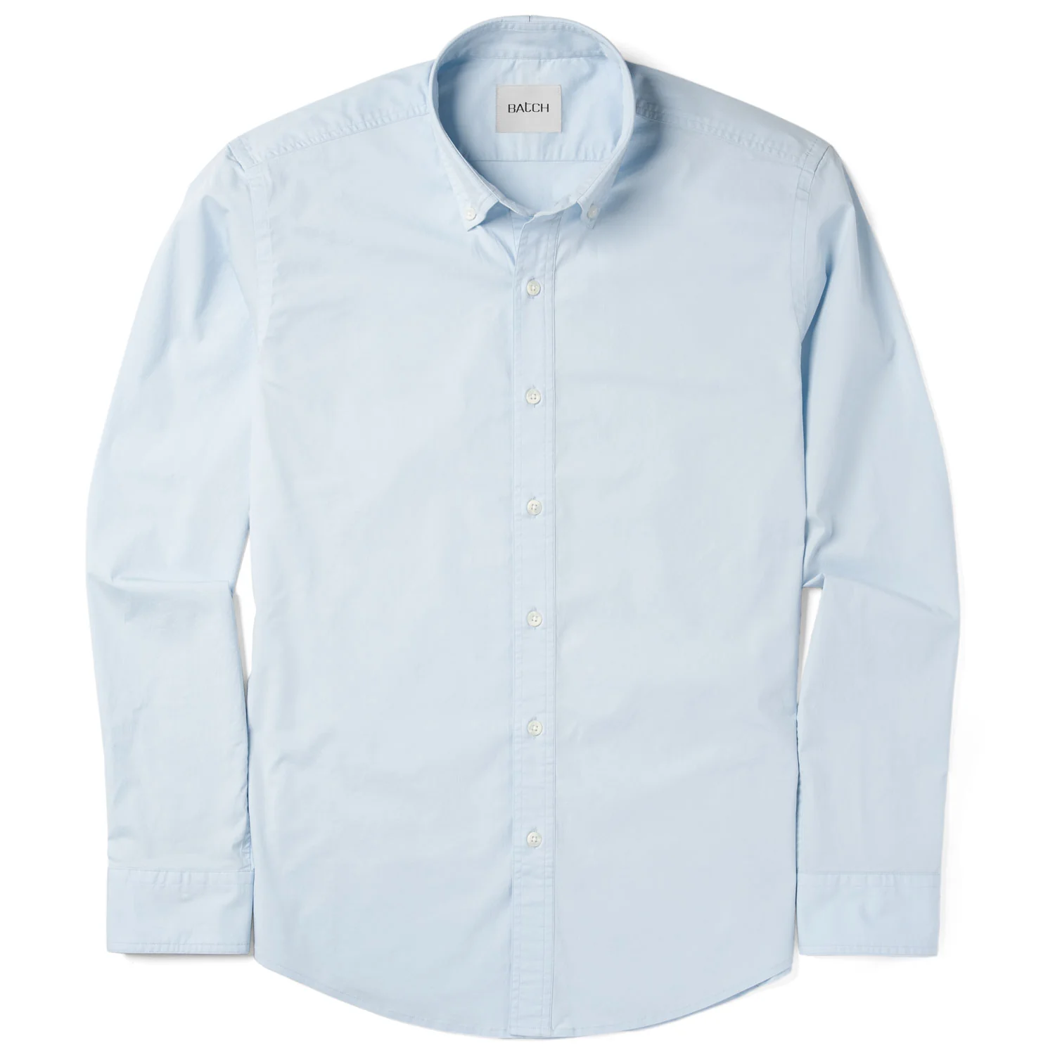 Essential Button Down Collar Casual Shirt - Cloud Blue Stretch Cotton Poplin - Image 2