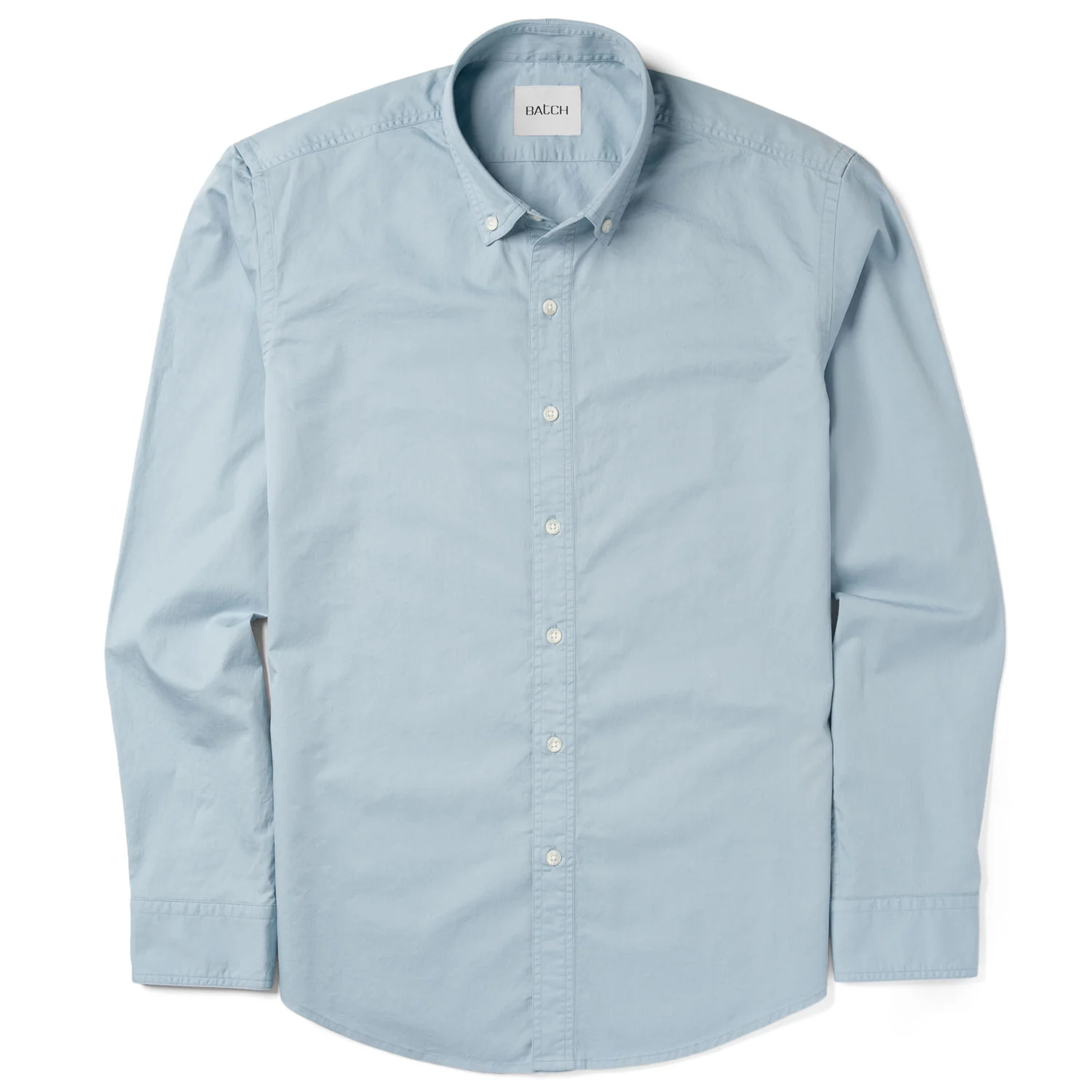 Essential Button Down Collar Casual Shirt - Light Blue Cotton Twill - Image 2
