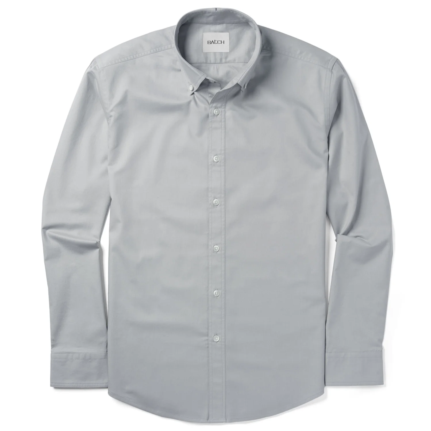 Essential Button Down Collar Casual Shirt - Cement Gray Cotton Twill - Image 2