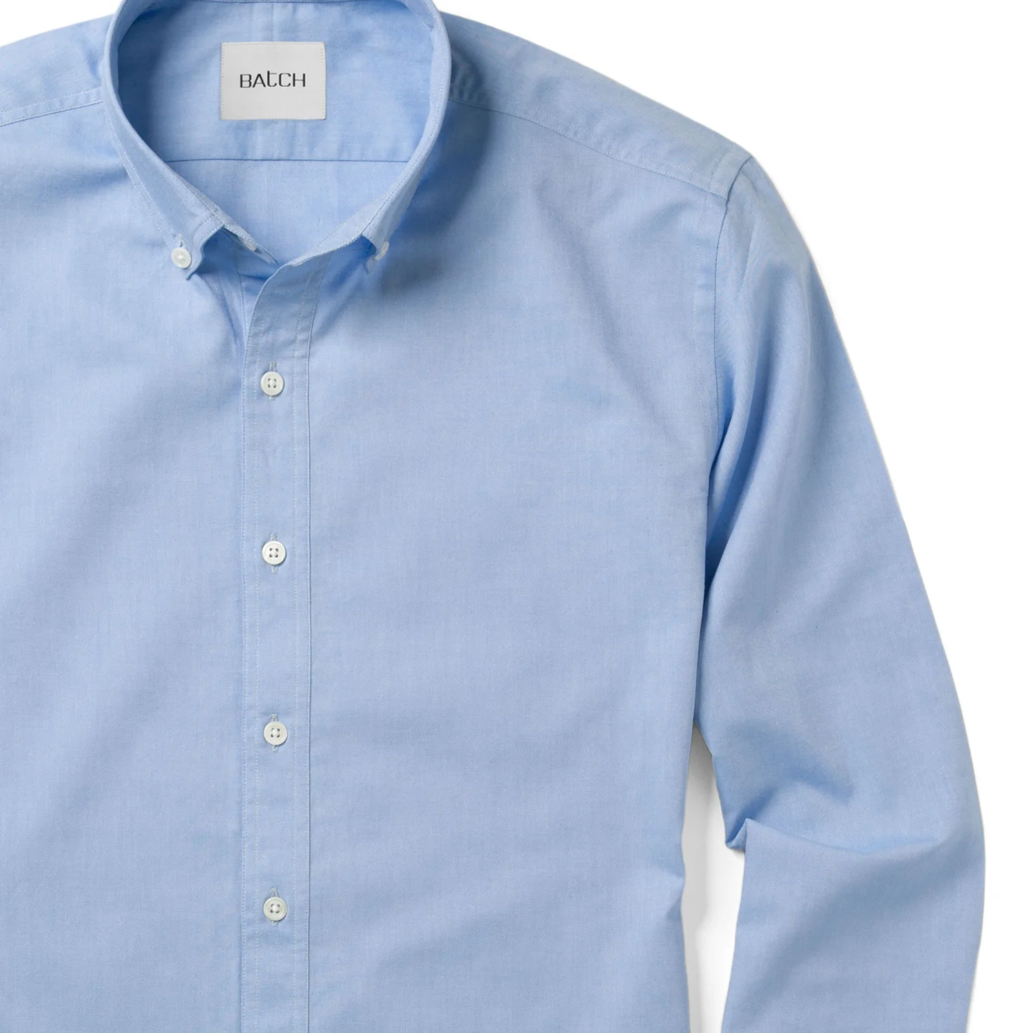 Essential Button Down Collar Casual Shirt - Classic Blue Cotton Oxford - Image 3