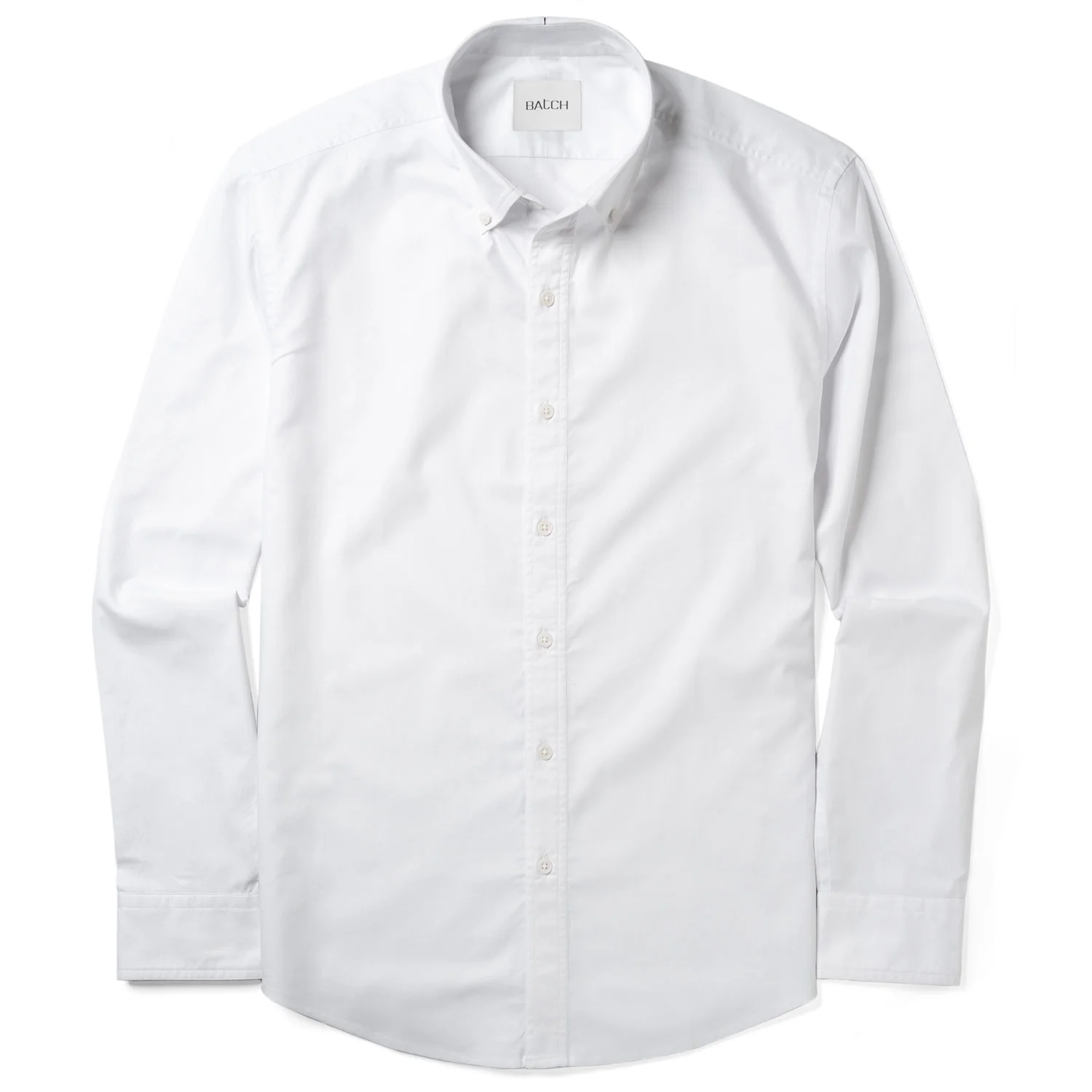 Essential Button Down Collar Casual Shirt - Classic White Cotton Twill - Image 2