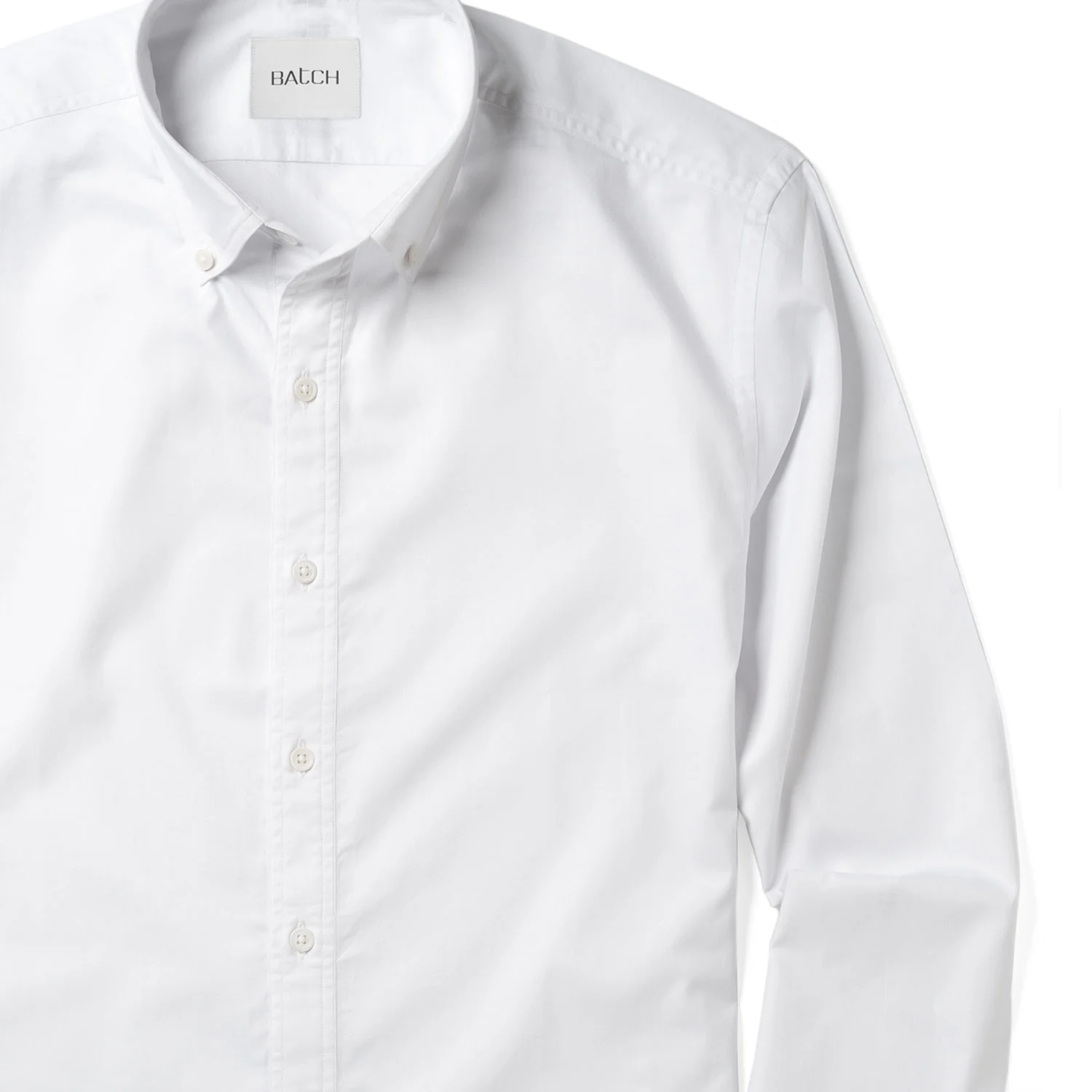 Essential Button Down Collar Casual Shirt - Classic White Cotton Twill - Image 3